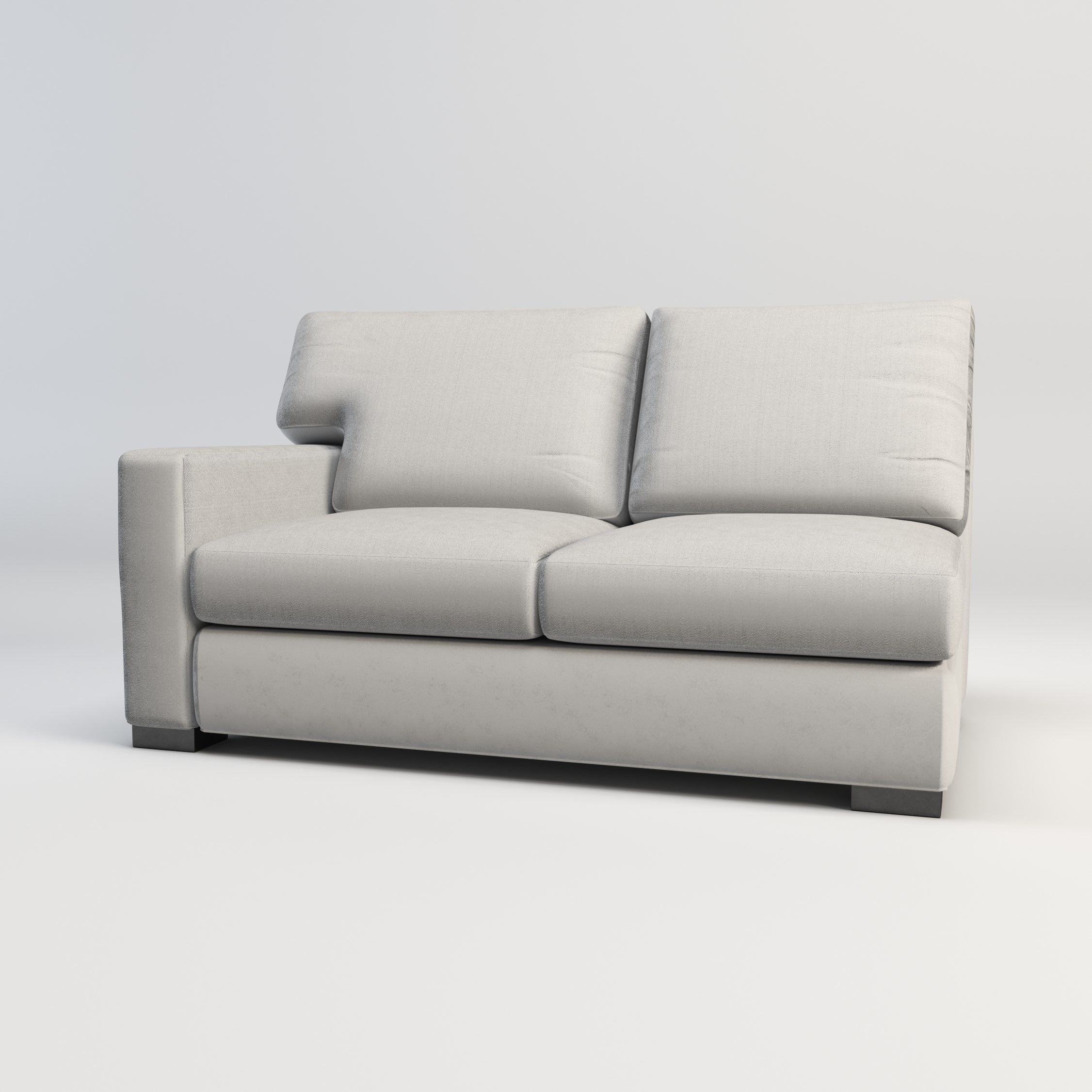 Axis Left Arm Apartment Sofa Low-poly 3D model_2