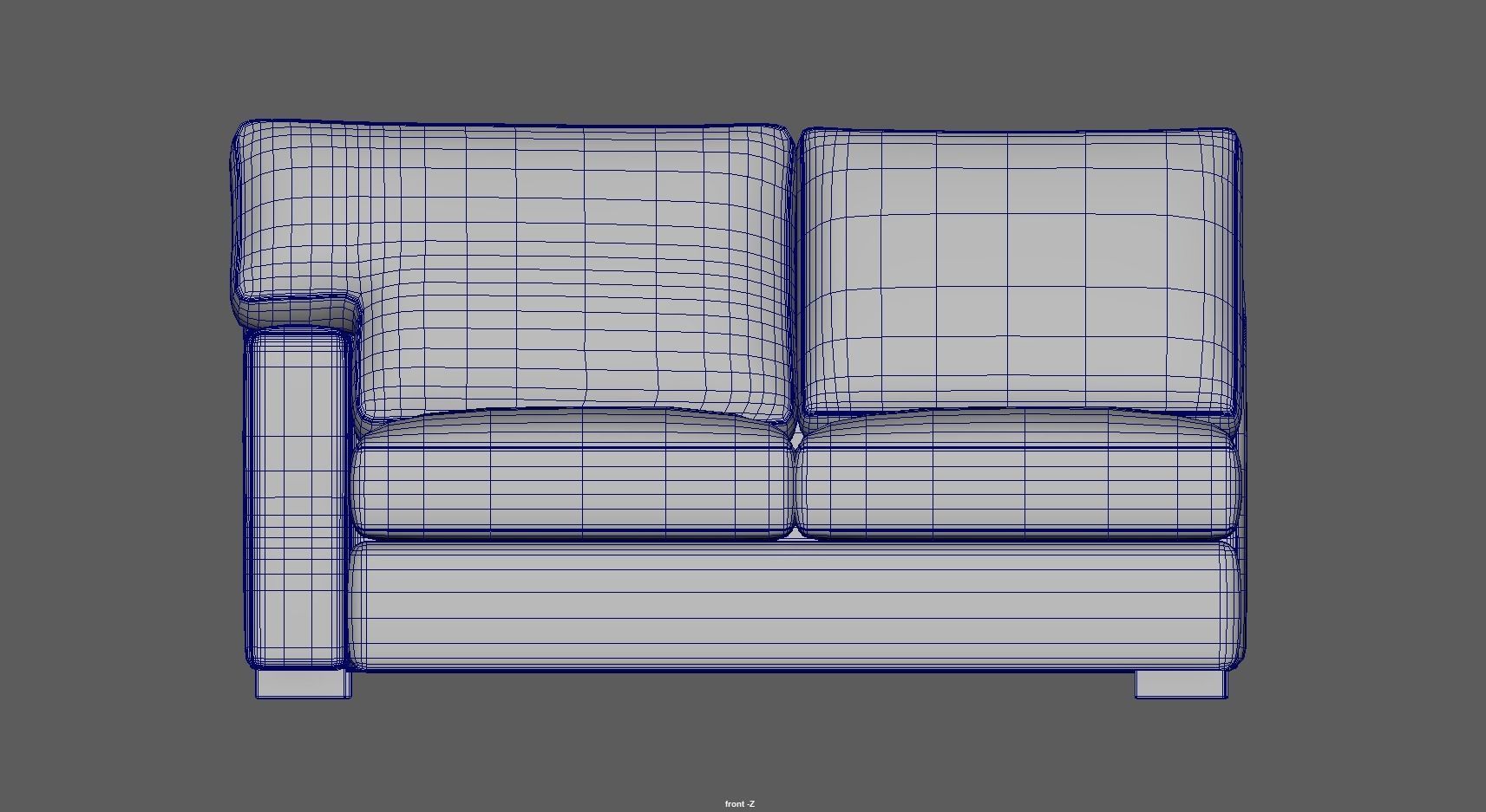 Axis Left Arm Apartment Sofa Low-poly 3D model_10