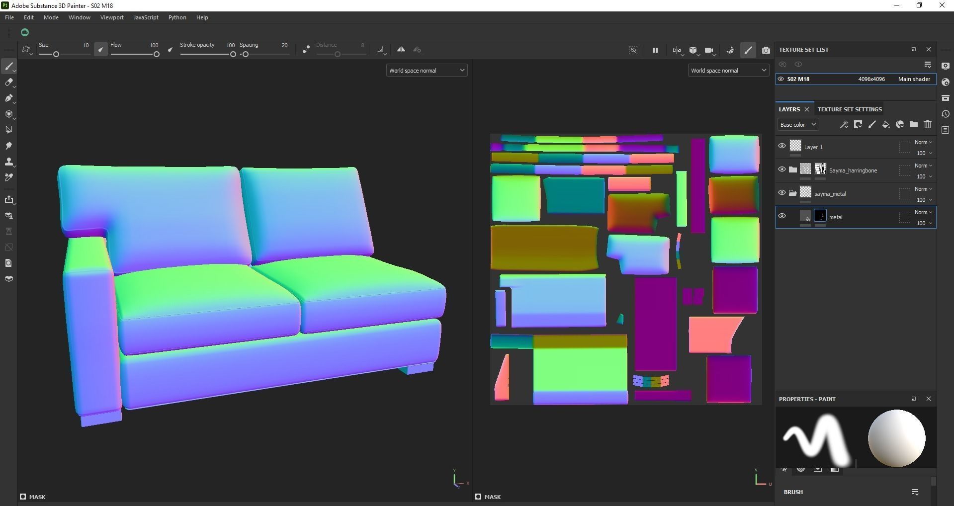 Axis Left Arm Apartment Sofa Low-poly 3D model_23