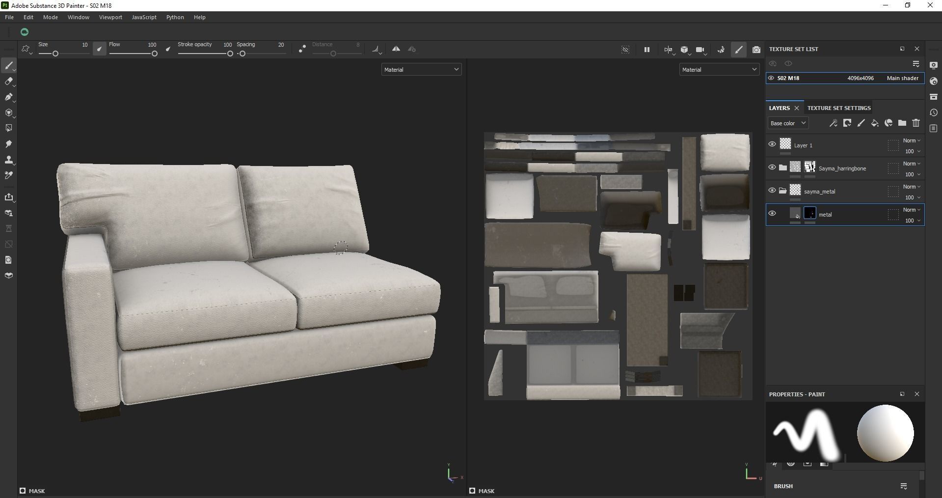 Axis Left Arm Apartment Sofa Low-poly 3D model_24