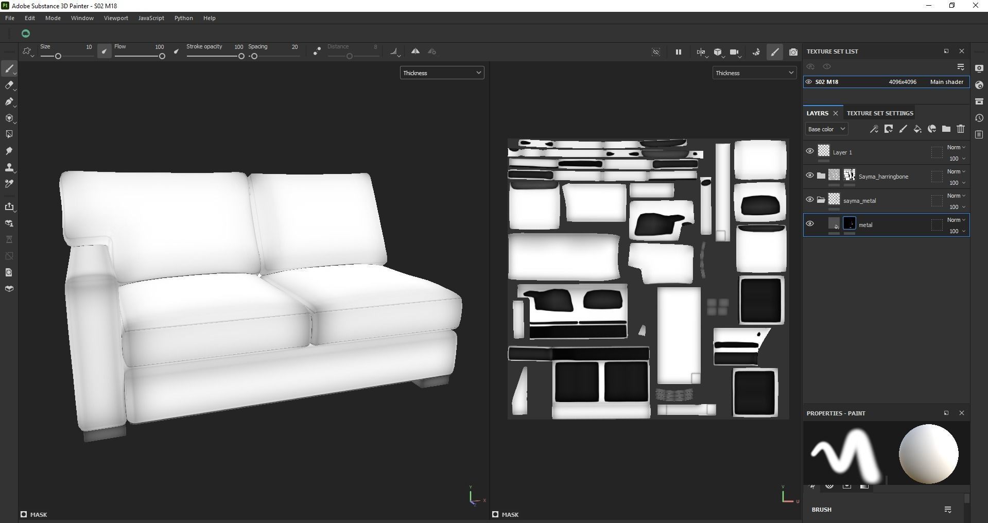 Axis Left Arm Apartment Sofa Low-poly 3D model_18