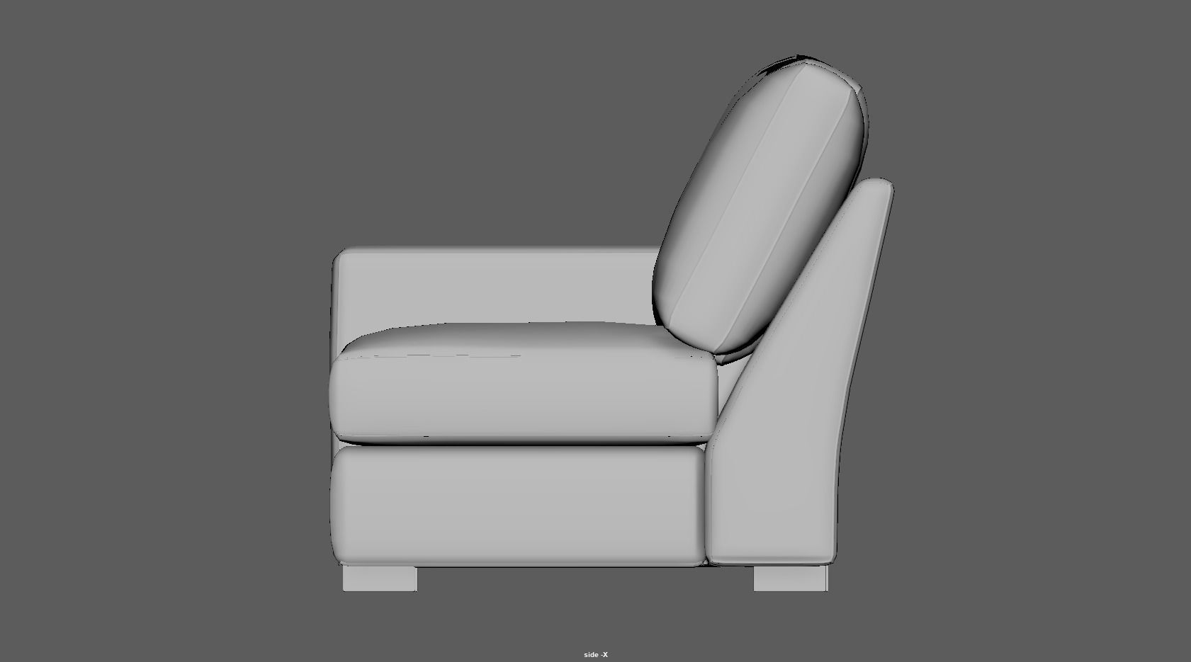 Axis Left Arm Apartment Sofa Low-poly 3D model_13