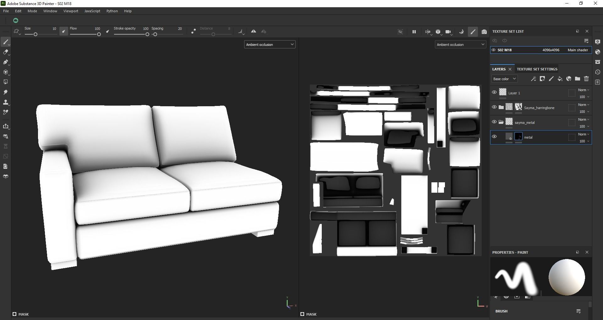 Axis Left Arm Apartment Sofa Low-poly 3D model_22