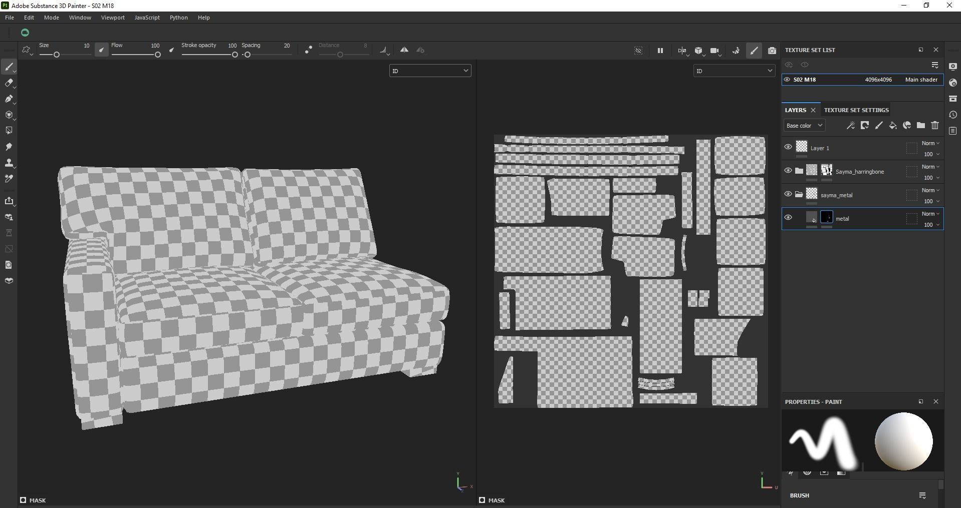 Axis Left Arm Apartment Sofa Low-poly 3D model_21