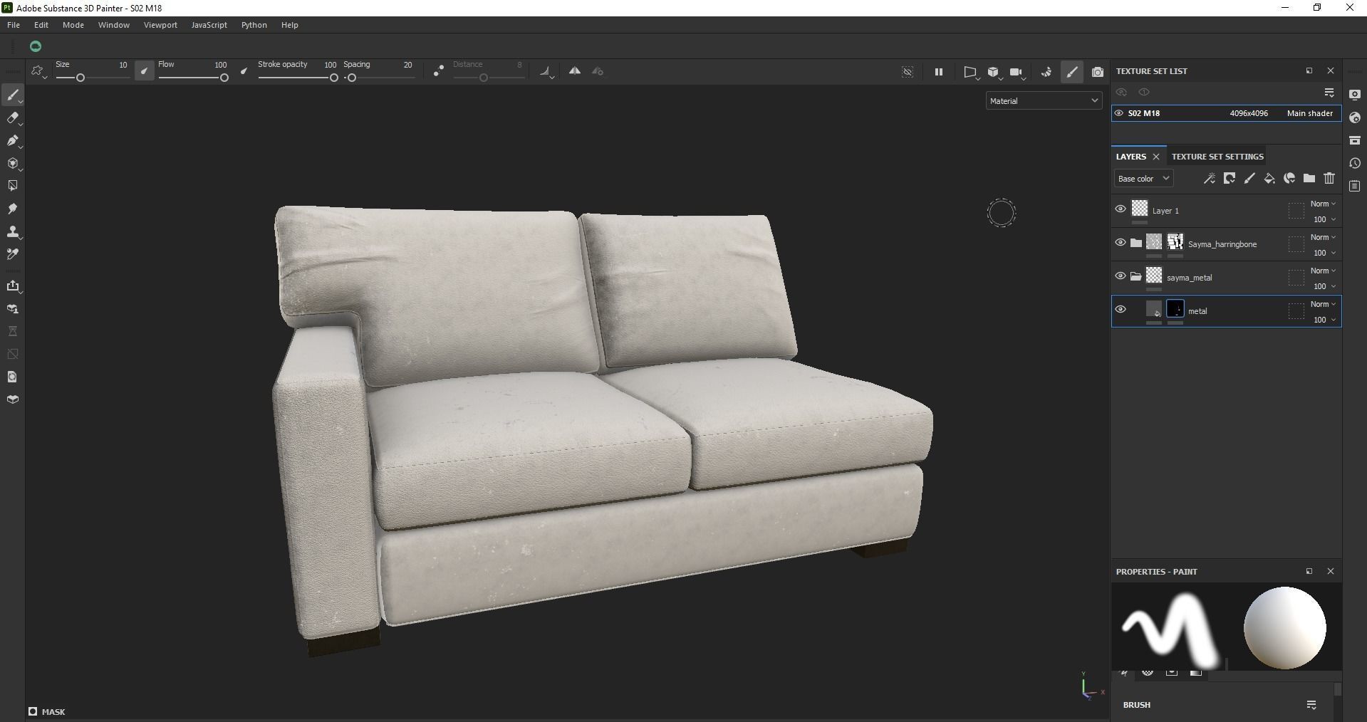 Axis Left Arm Apartment Sofa Low-poly 3D model_17