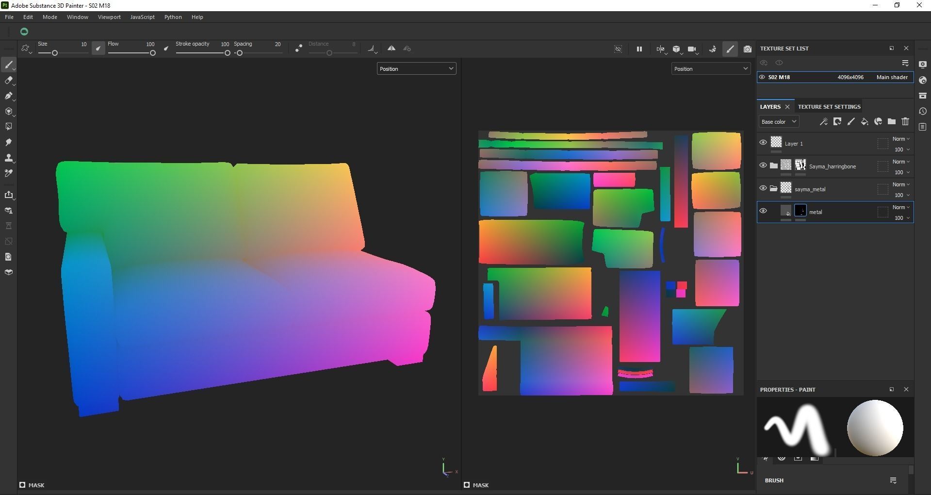 Axis Left Arm Apartment Sofa Low-poly 3D model_19