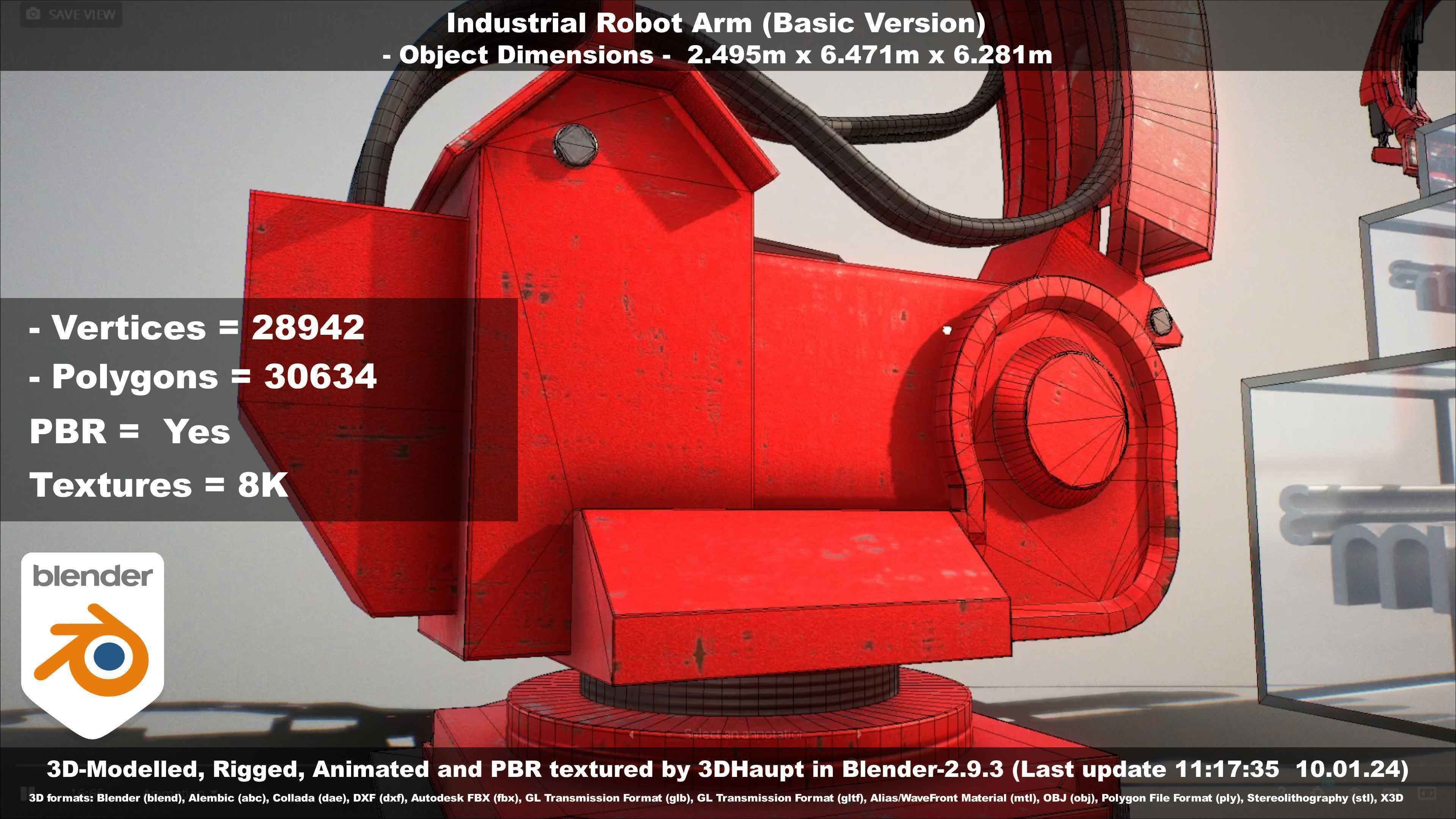 Industrial Robot Arm Basic Version Low-poly 3D model_66