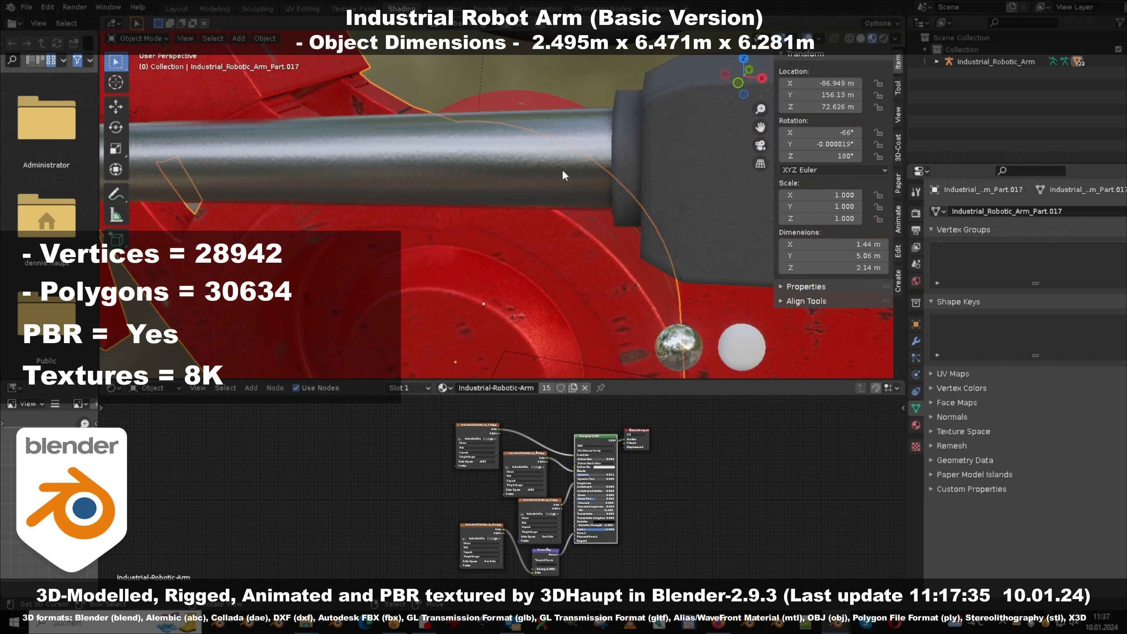 Industrial Robot Arm Basic Version Low-poly 3D model_116