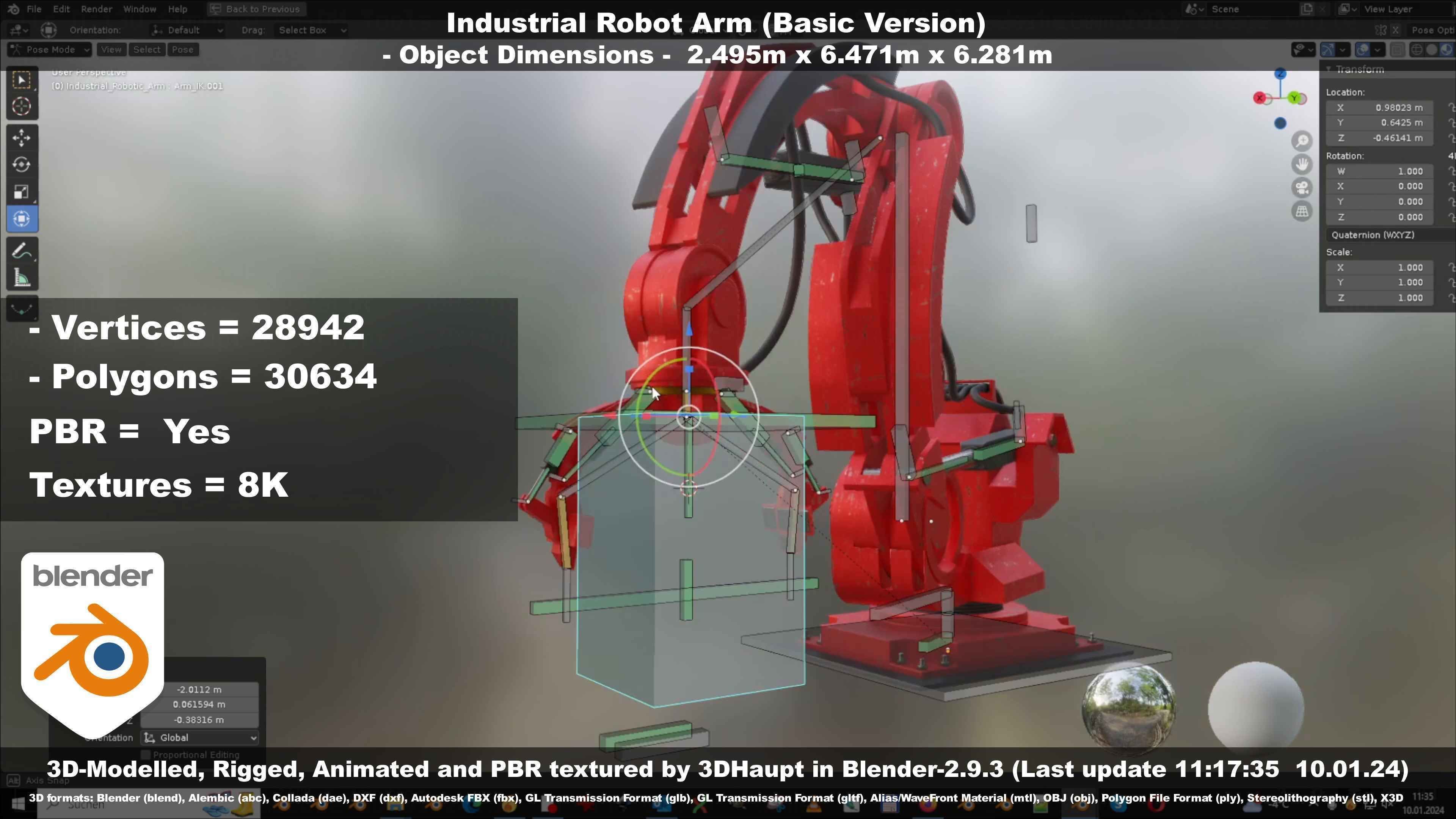 Industrial Robot Arm Basic Version Low-poly 3D model_80