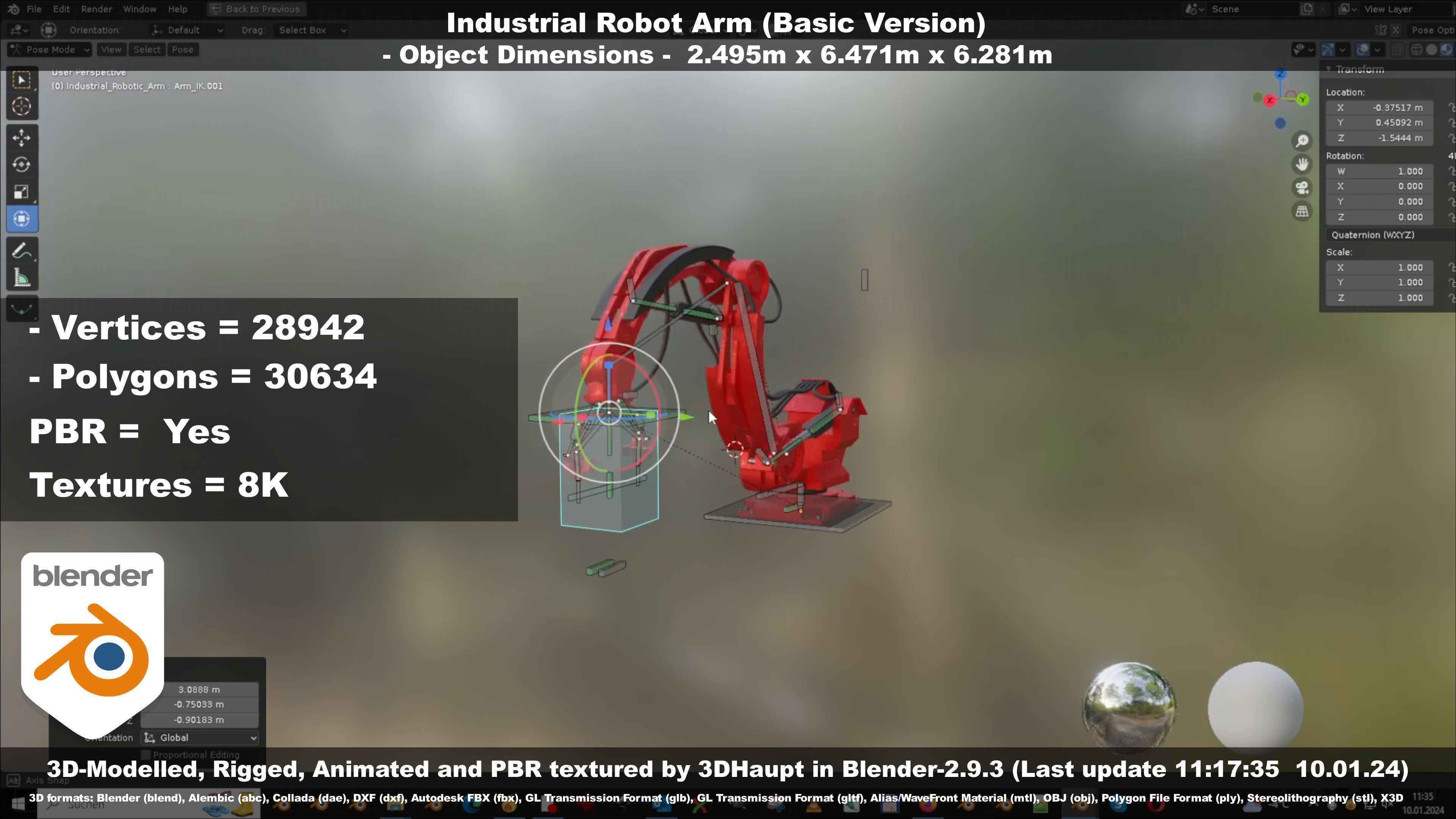 Industrial Robot Arm Basic Version Low-poly 3D model_72