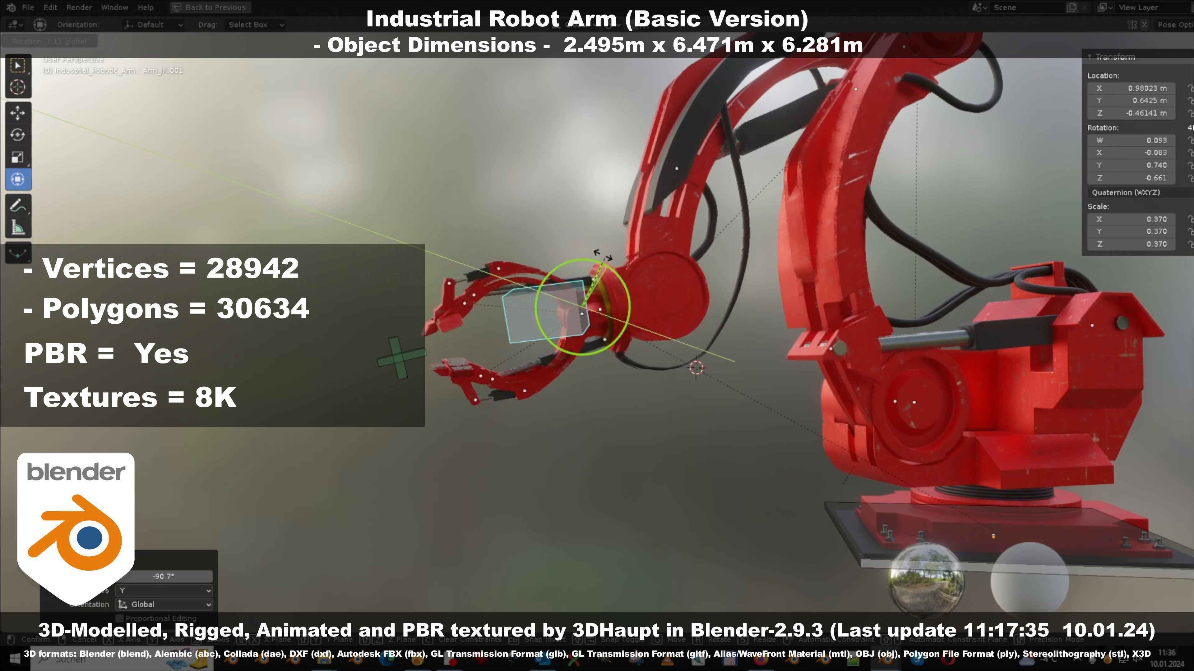 Industrial Robot Arm Basic Version Low-poly 3D model_94