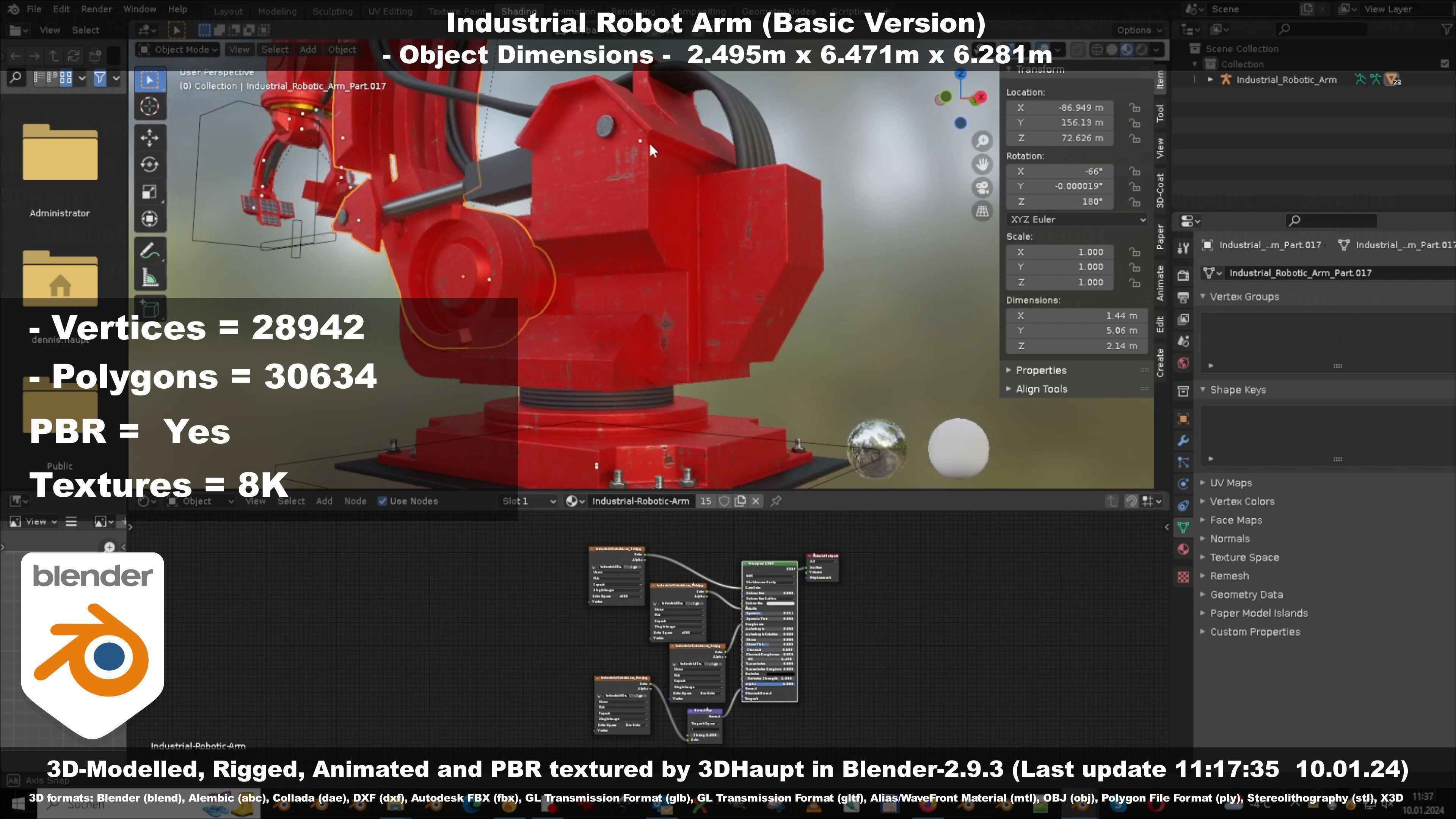 Industrial Robot Arm Basic Version Low-poly 3D model_51