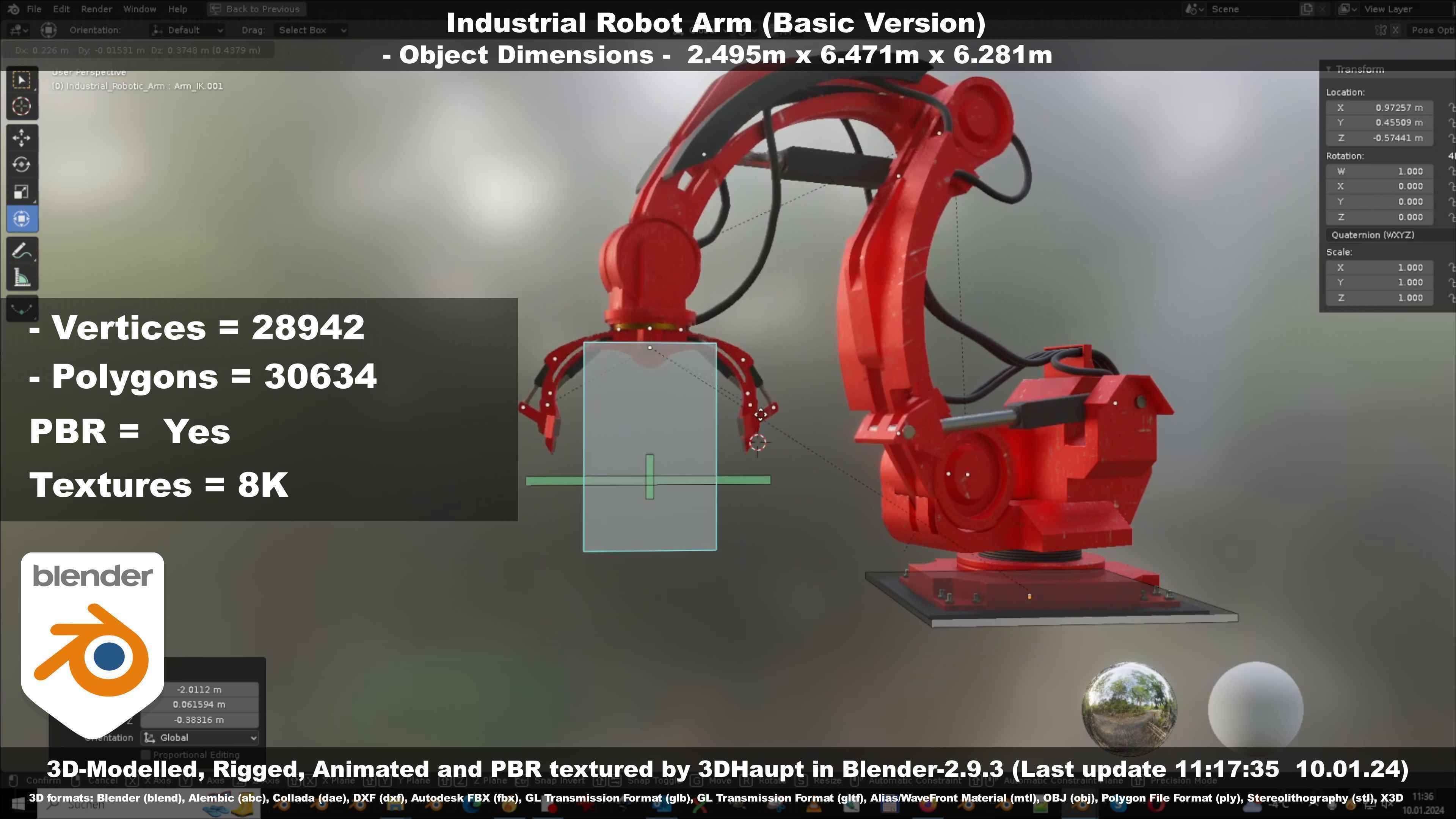 Industrial Robot Arm Basic Version Low-poly 3D model_83