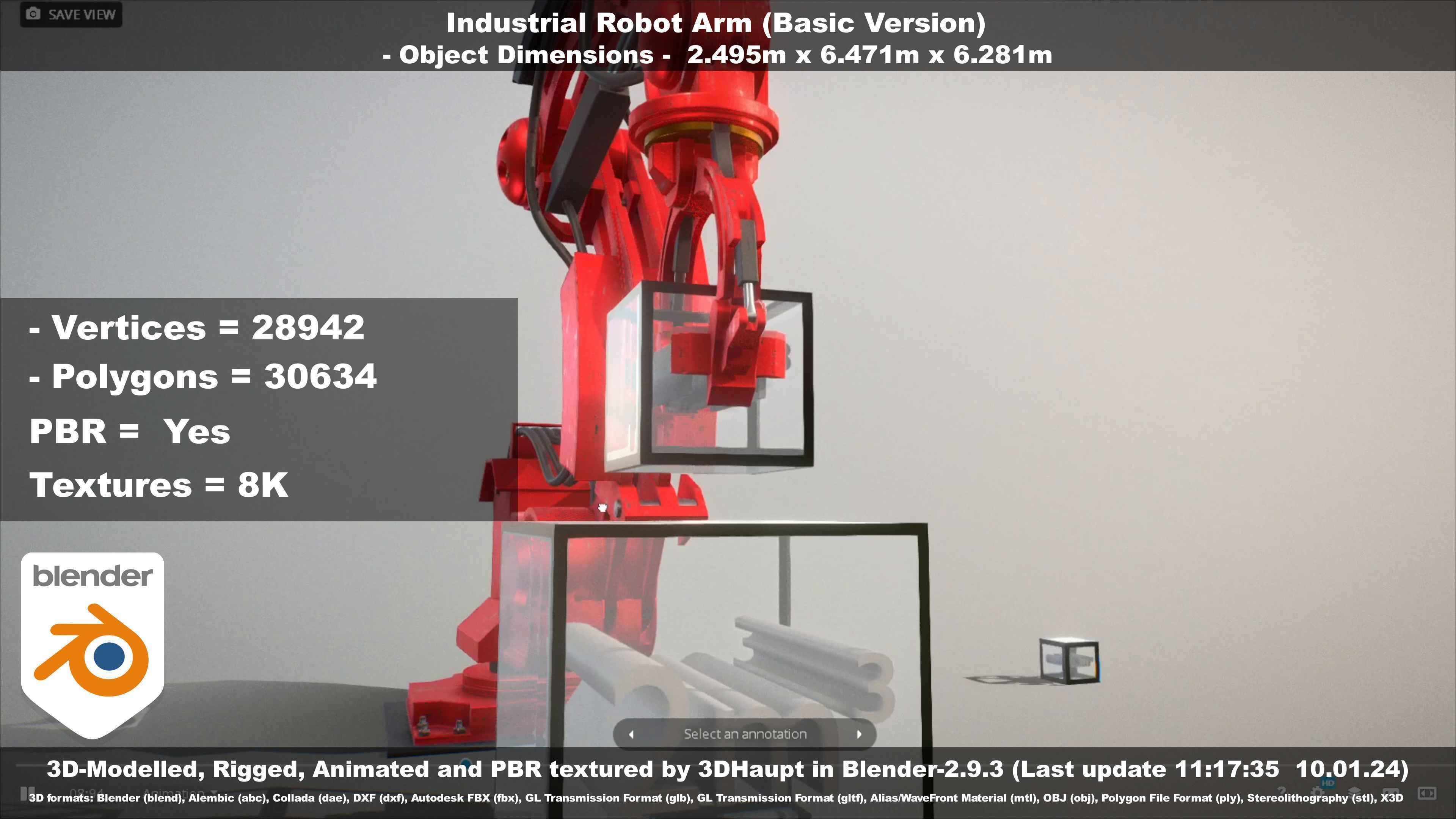 Industrial Robot Arm Basic Version Low-poly 3D model_59