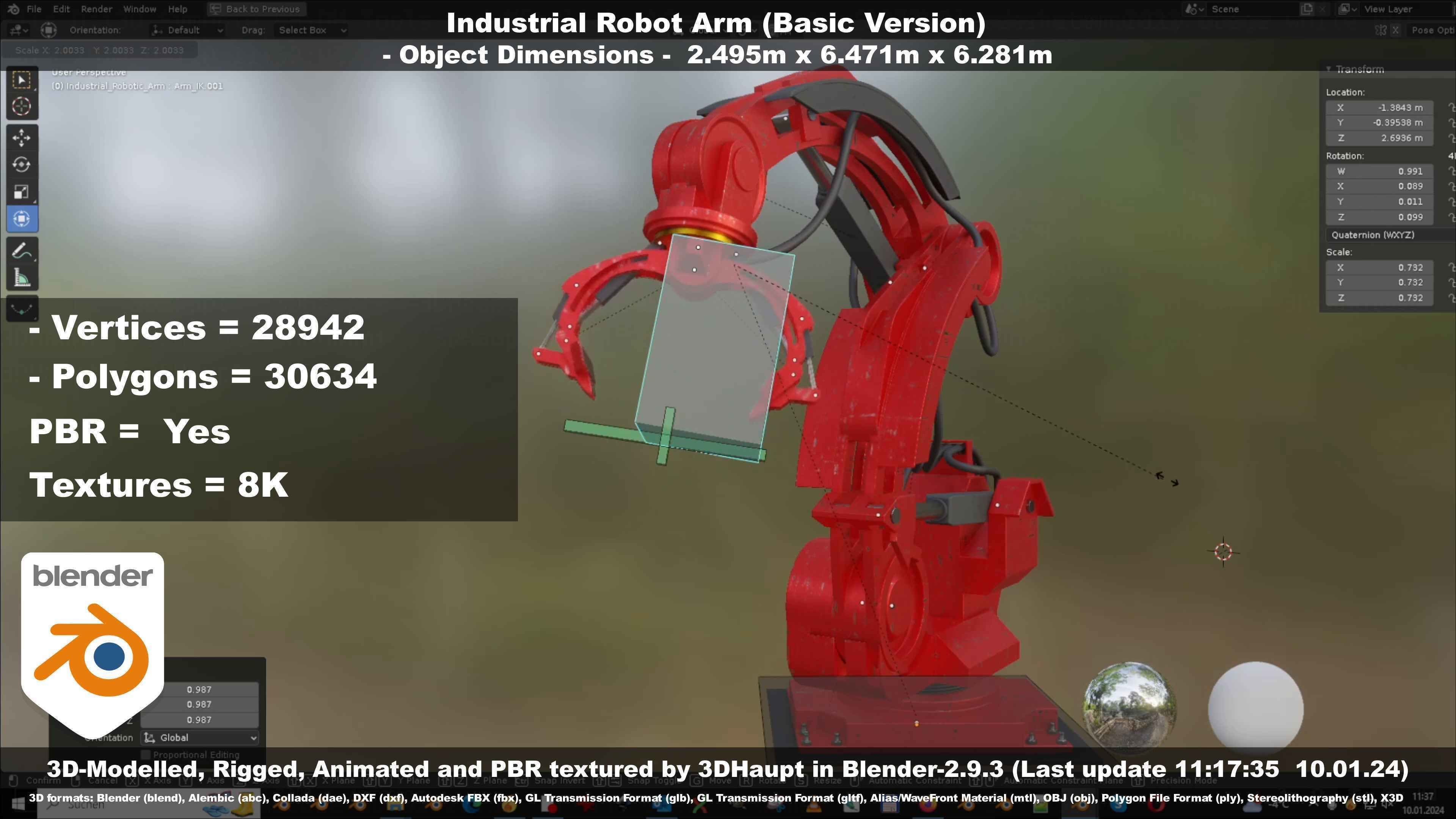 Industrial Robot Arm Basic Version Low-poly 3D model_105