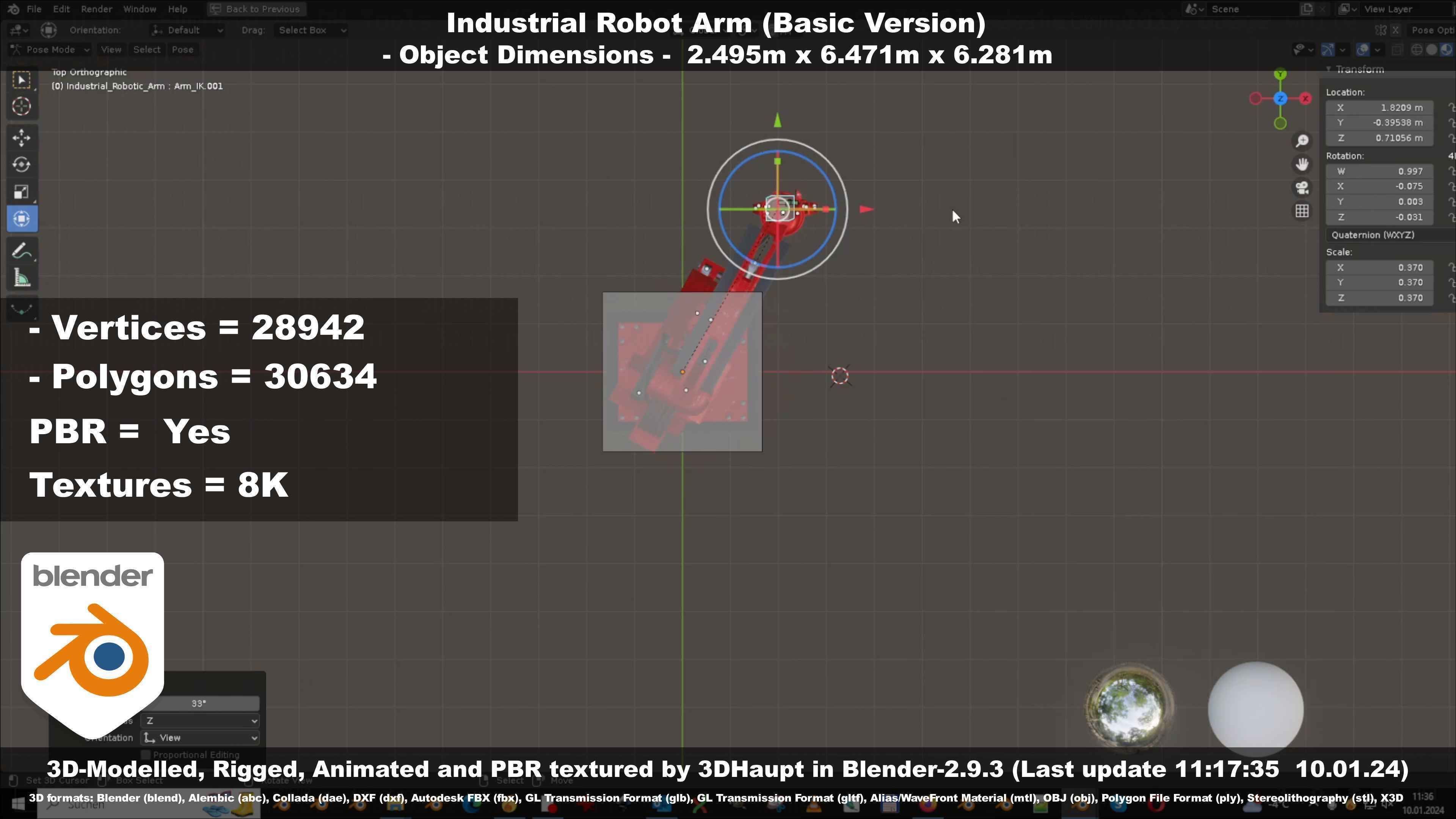 Industrial Robot Arm Basic Version Low-poly 3D model_102