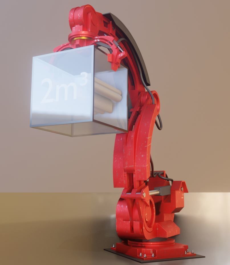 Industrial Robot Arm Basic Version Low-poly 3D model_10