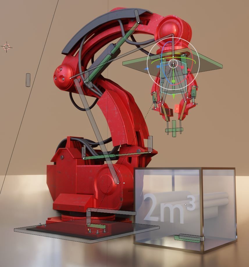 Industrial Robot Arm Basic Version Low-poly 3D model_4