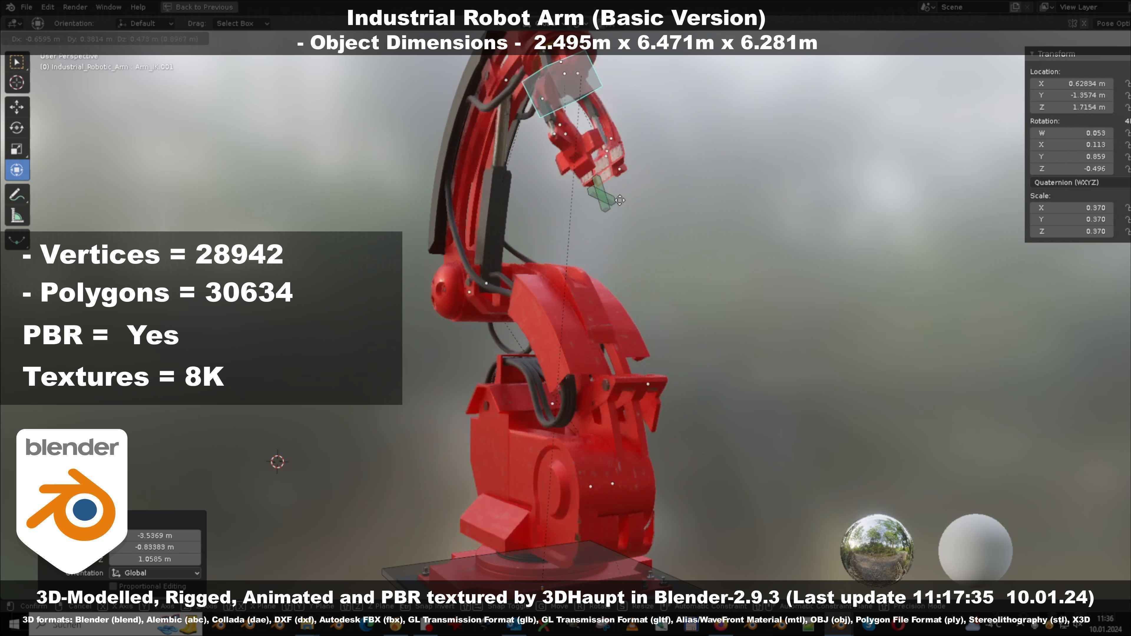 Industrial Robot Arm Basic Version Low-poly 3D model_45