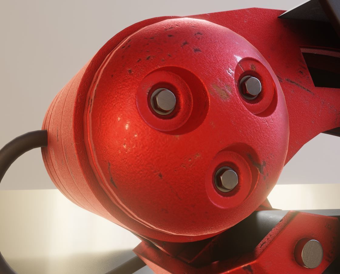 Industrial Robot Arm Basic Version Low-poly 3D model_5