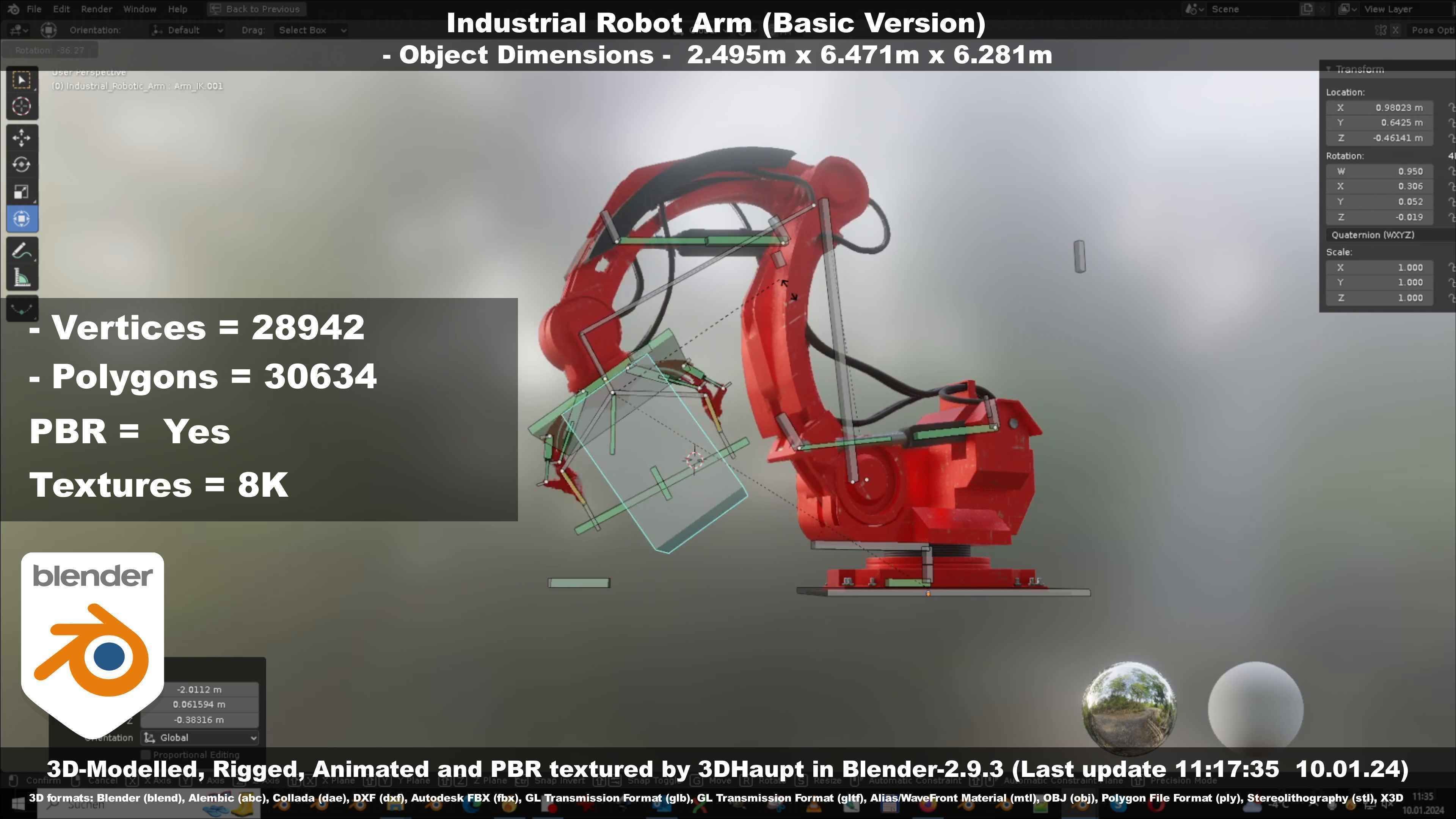 Industrial Robot Arm Basic Version Low-poly 3D model_77