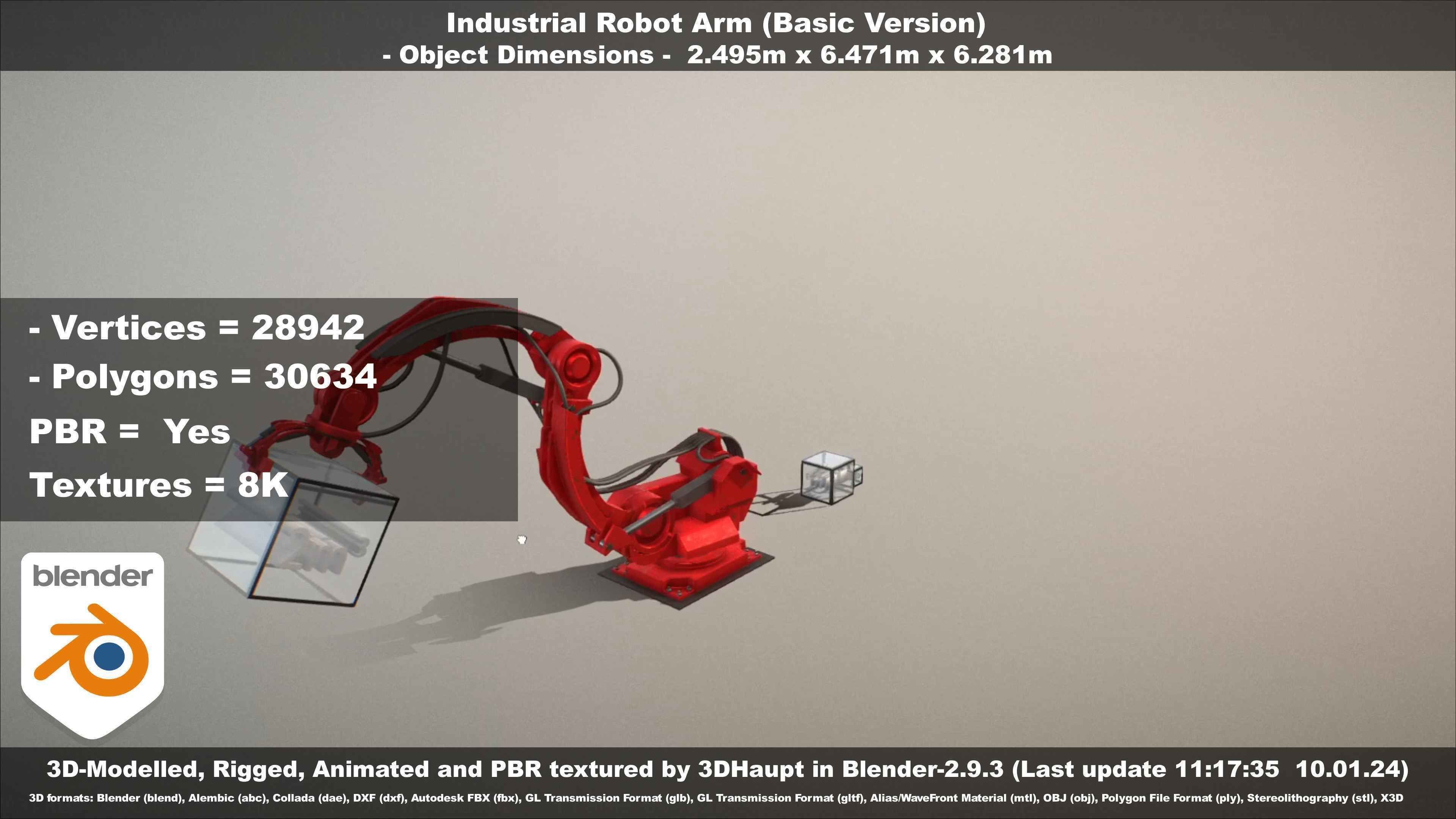 Industrial Robot Arm Basic Version Low-poly 3D model_60