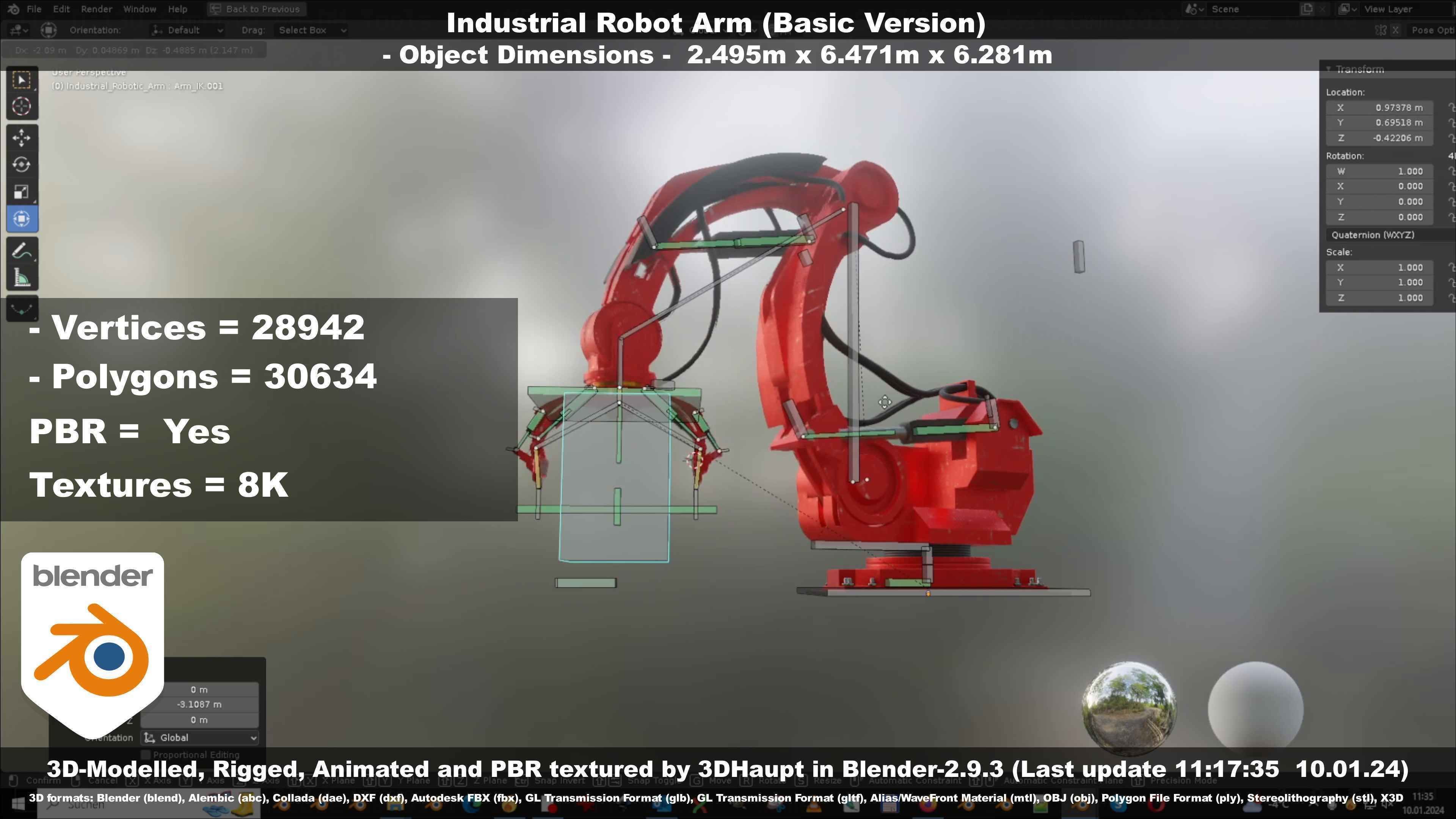 Industrial Robot Arm Basic Version Low-poly 3D model_76