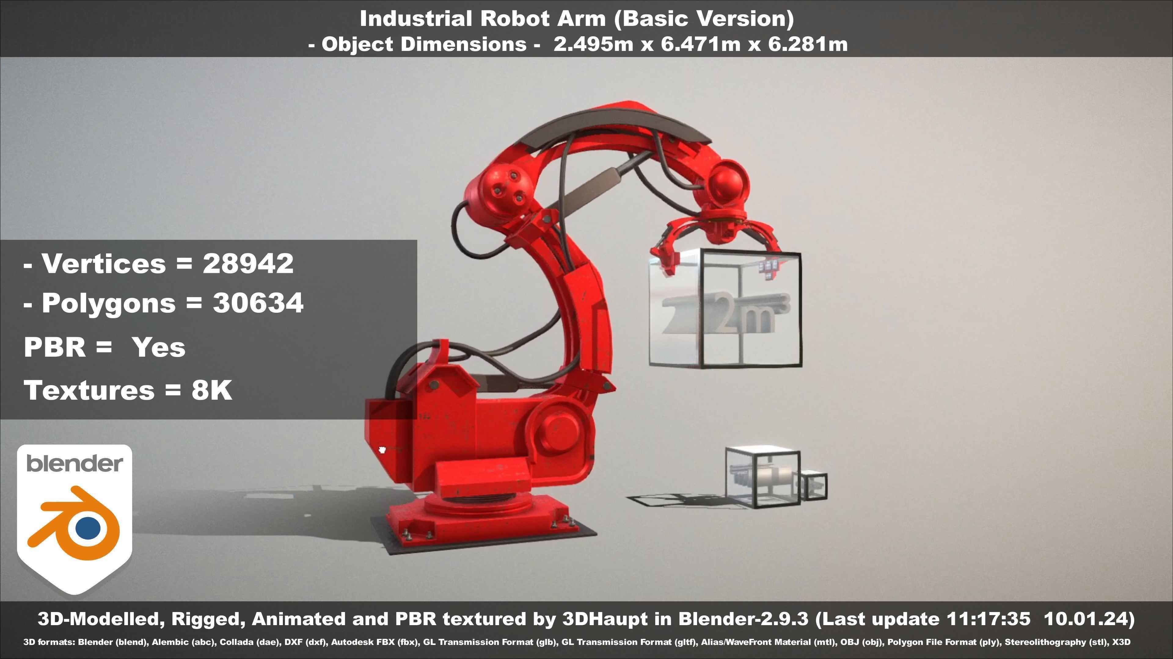 Industrial Robot Arm Basic Version Low-poly 3D model_56