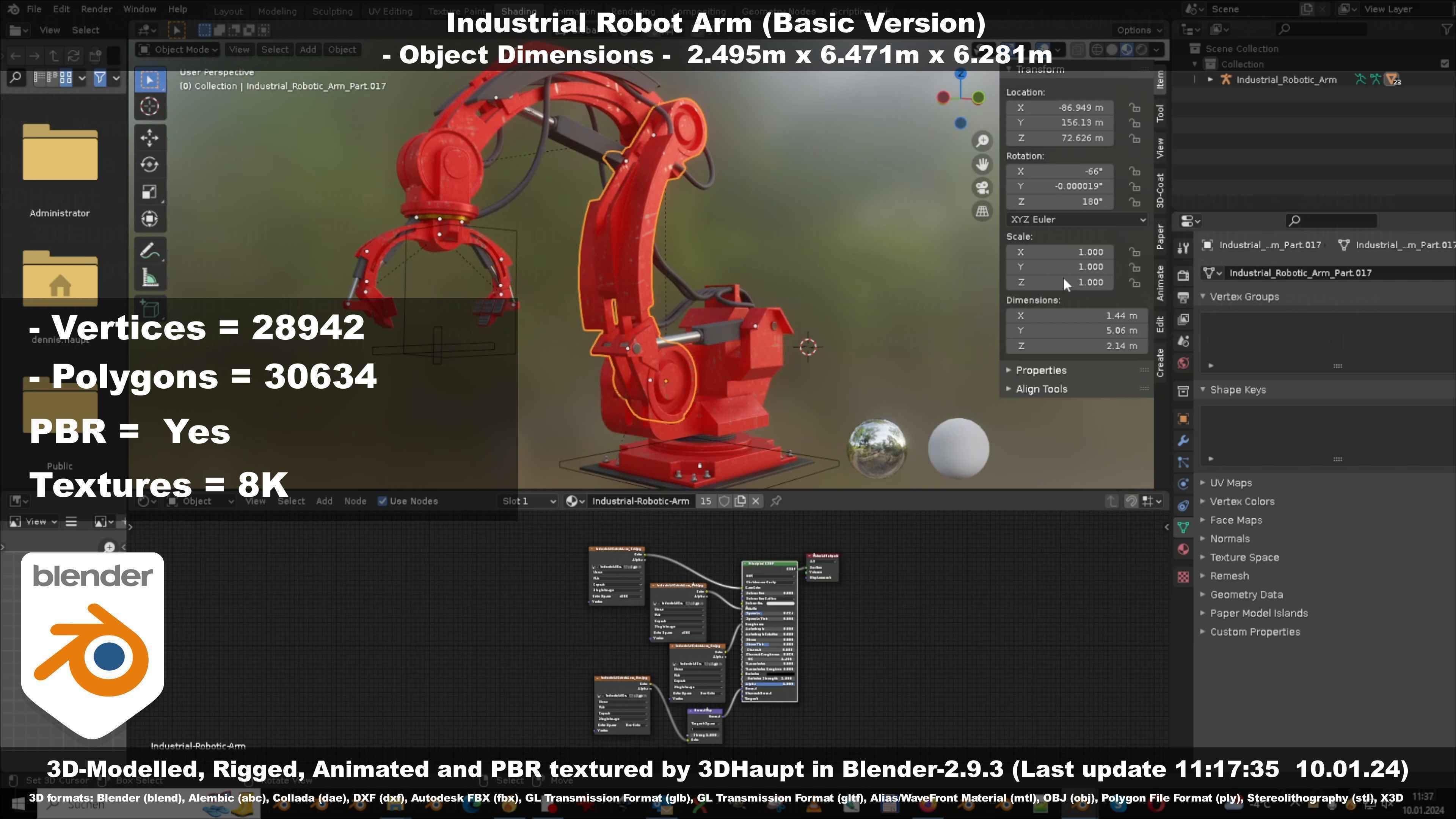 Industrial Robot Arm Basic Version Low-poly 3D model_52