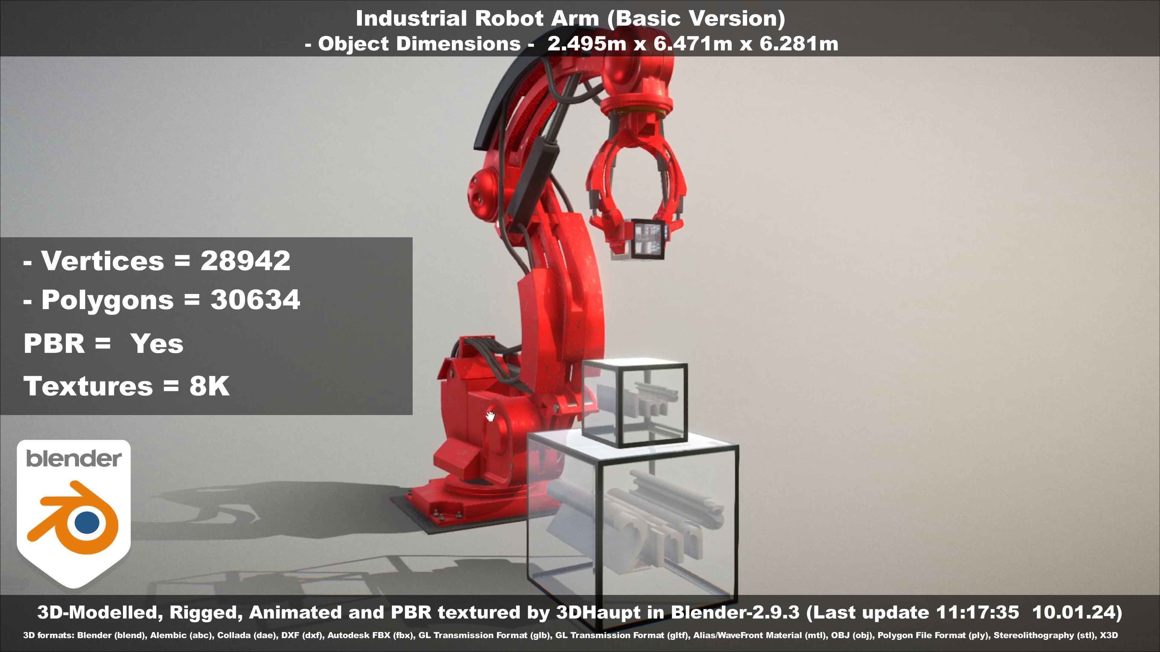 Industrial Robot Arm Basic Version Low-poly 3D model_63