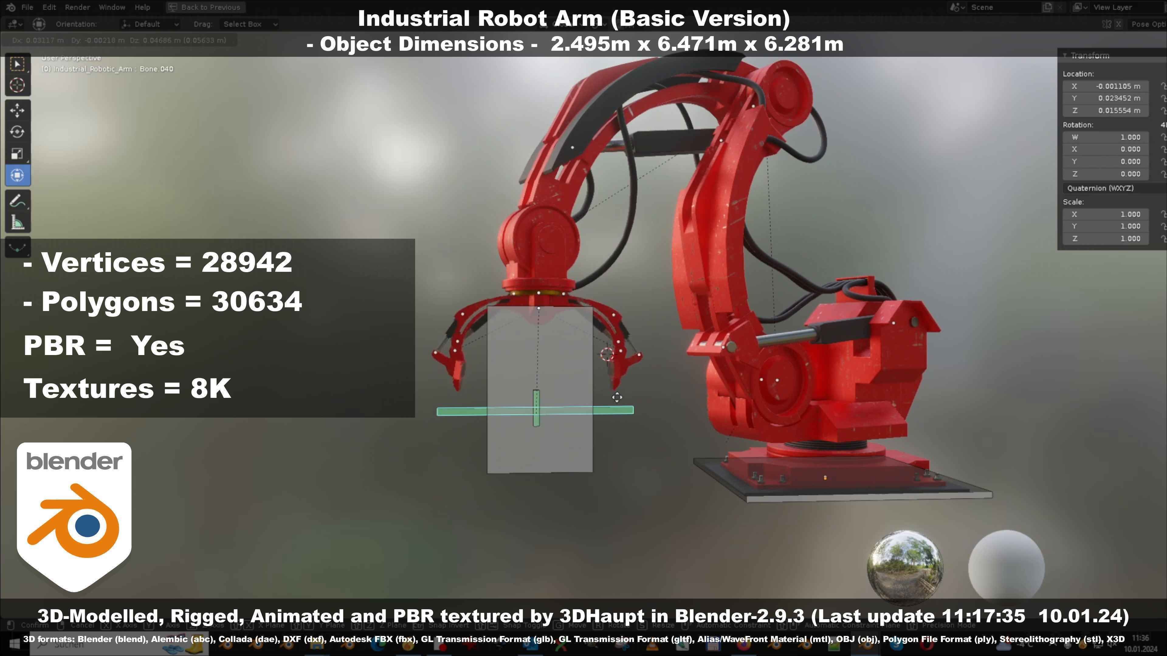 Industrial Robot Arm Basic Version Low-poly 3D model_40