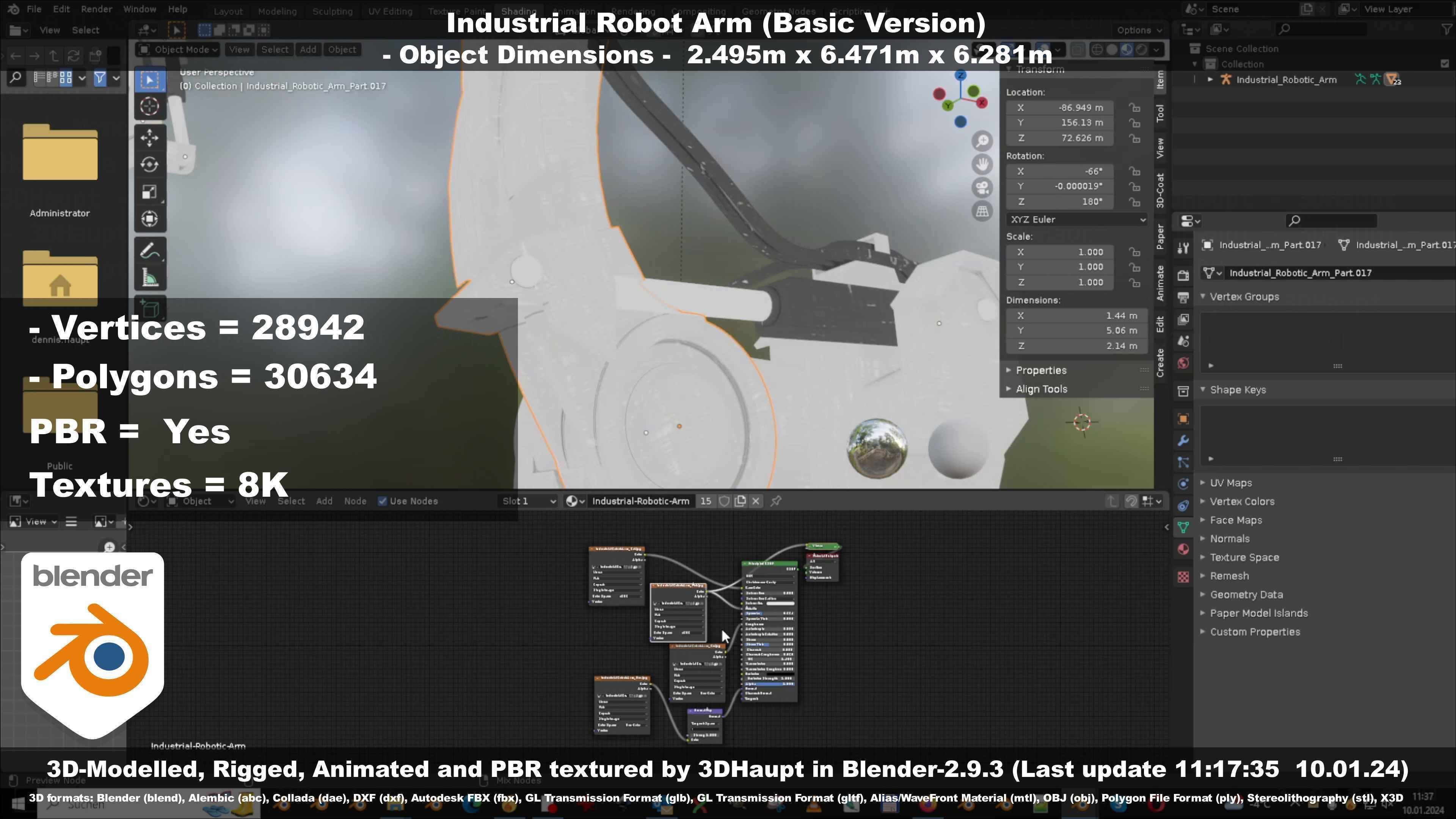 Industrial Robot Arm Basic Version Low-poly 3D model_50