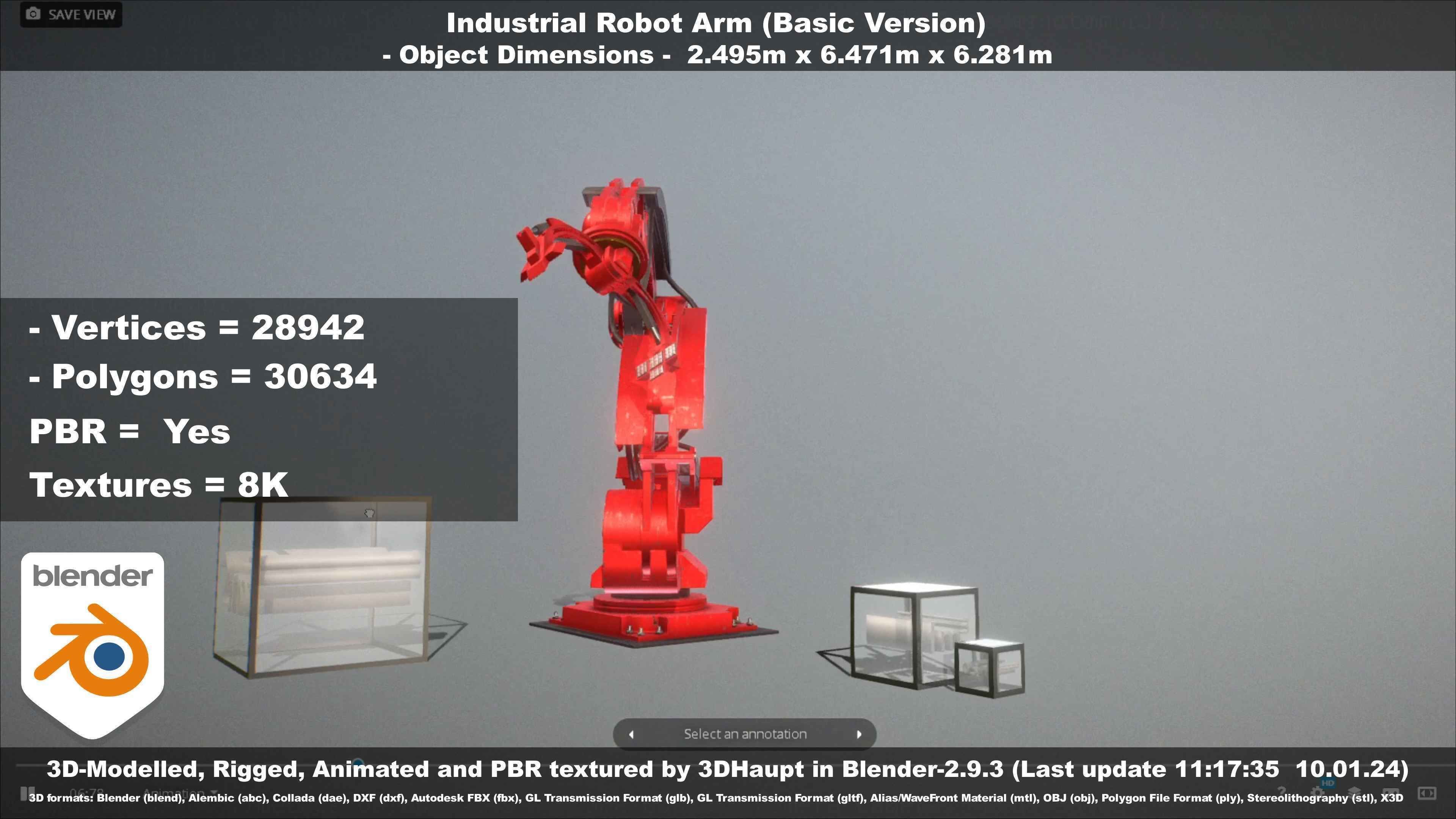 Industrial Robot Arm Basic Version Low-poly 3D model_26
