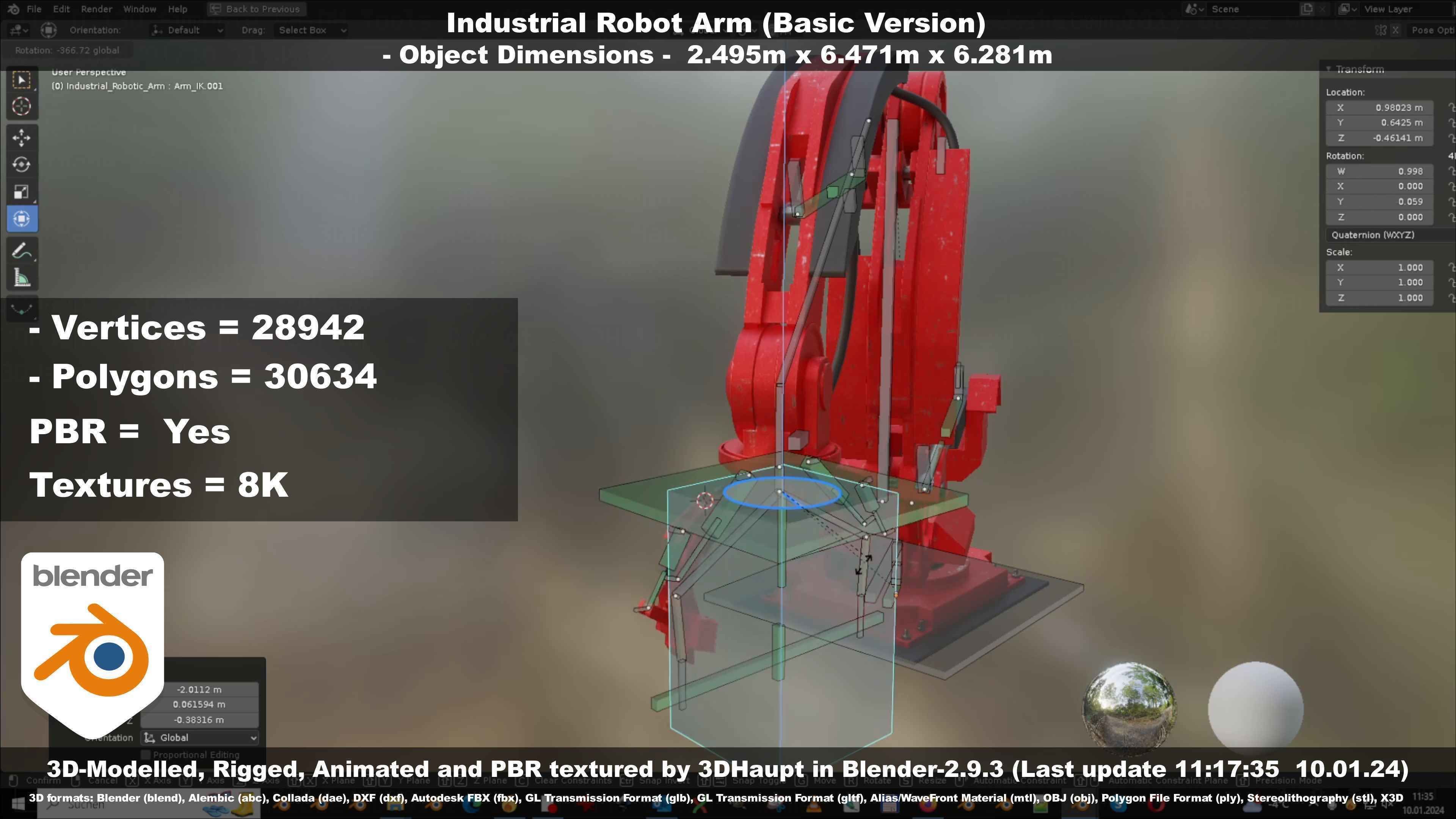 Industrial Robot Arm Basic Version Low-poly 3D model_38