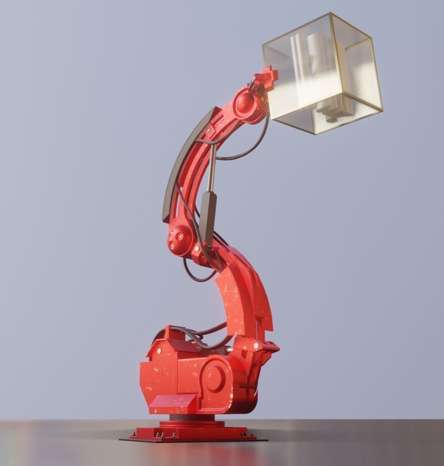 Industrial Robot Arm Basic Version Low-poly 3D model_7
