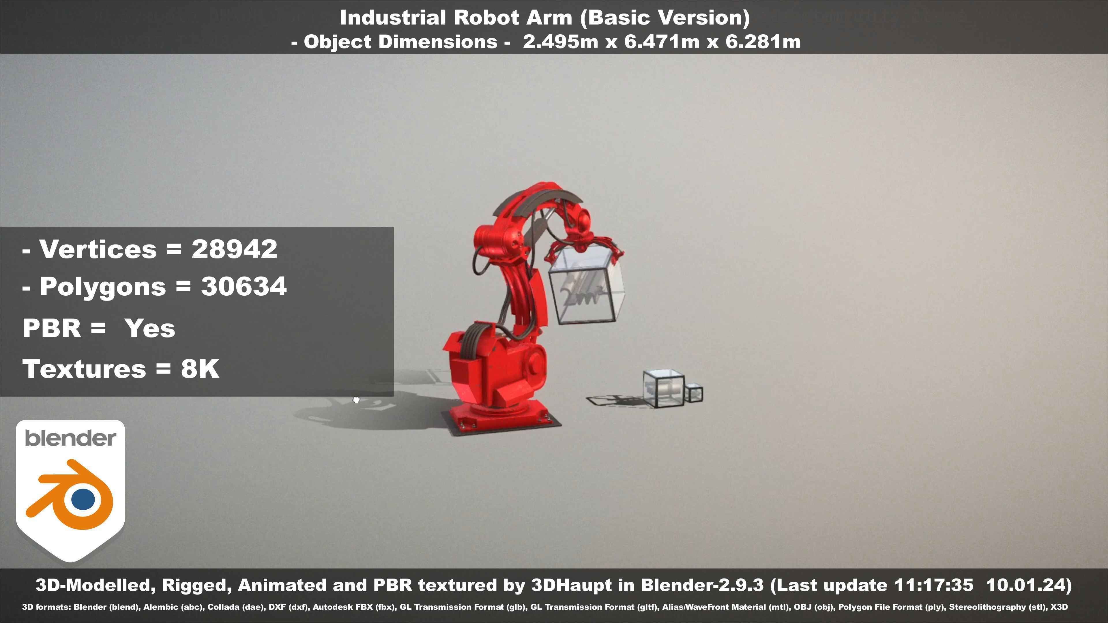 Industrial Robot Arm Basic Version Low-poly 3D model_120