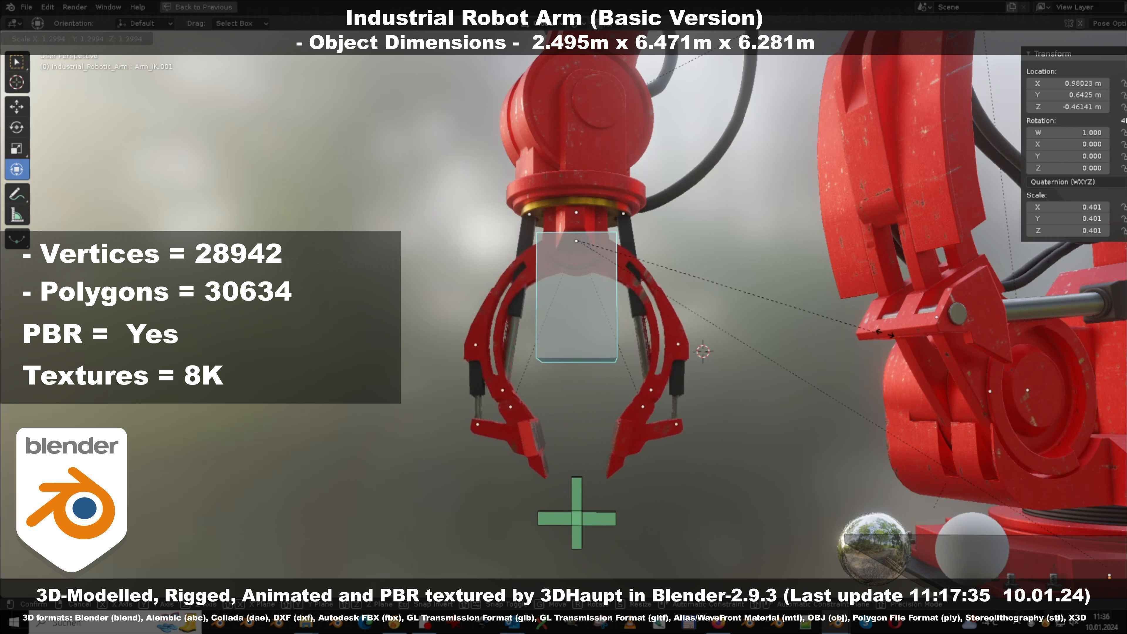 Industrial Robot Arm Basic Version Low-poly 3D model_89