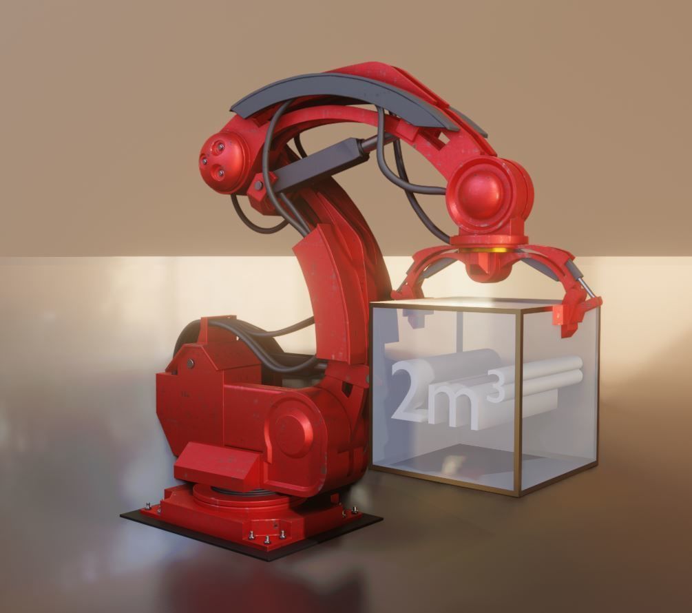 Industrial Robot Arm Basic Version Low-poly 3D model_12