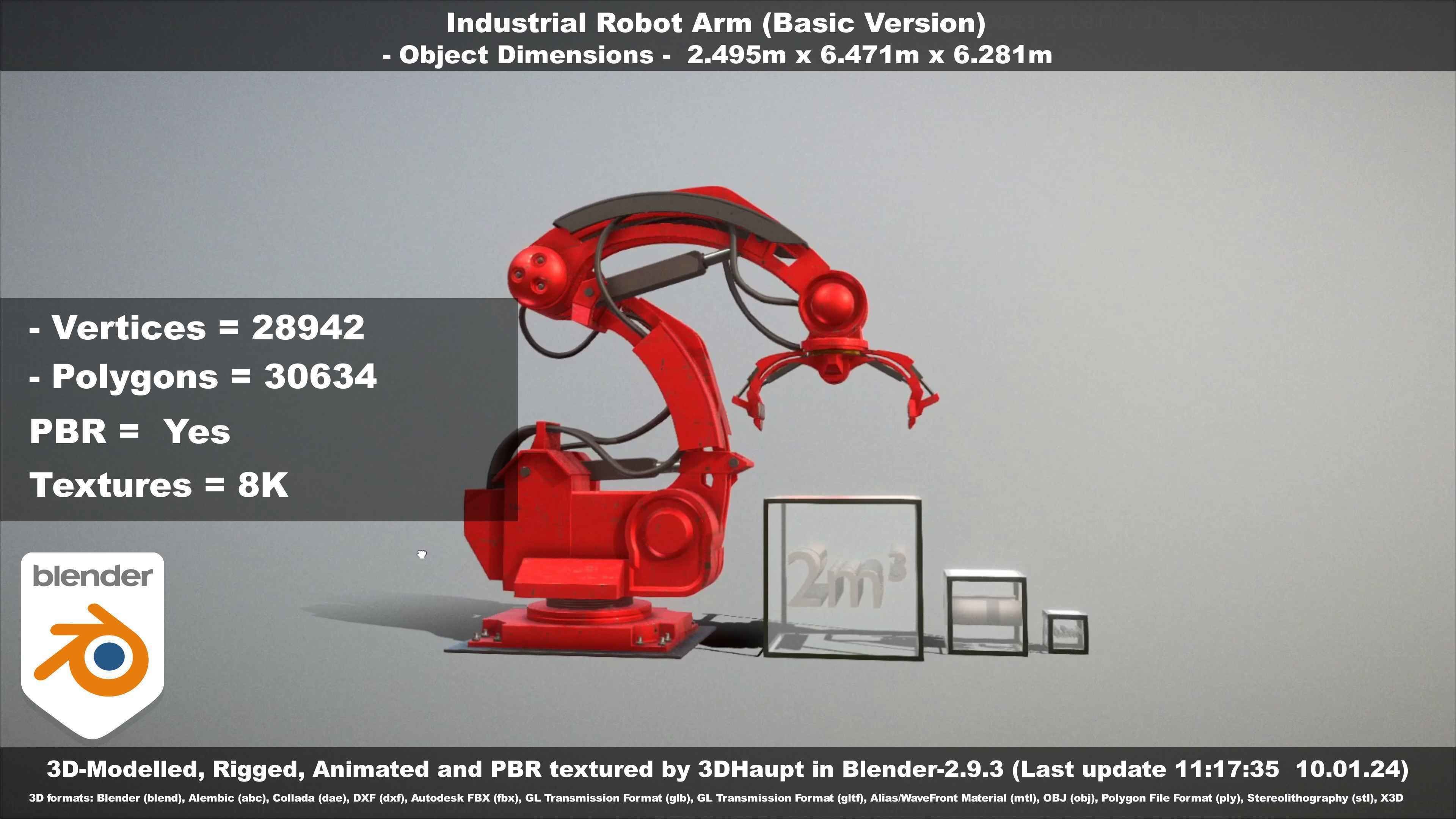 Industrial Robot Arm Basic Version Low-poly 3D model_54
