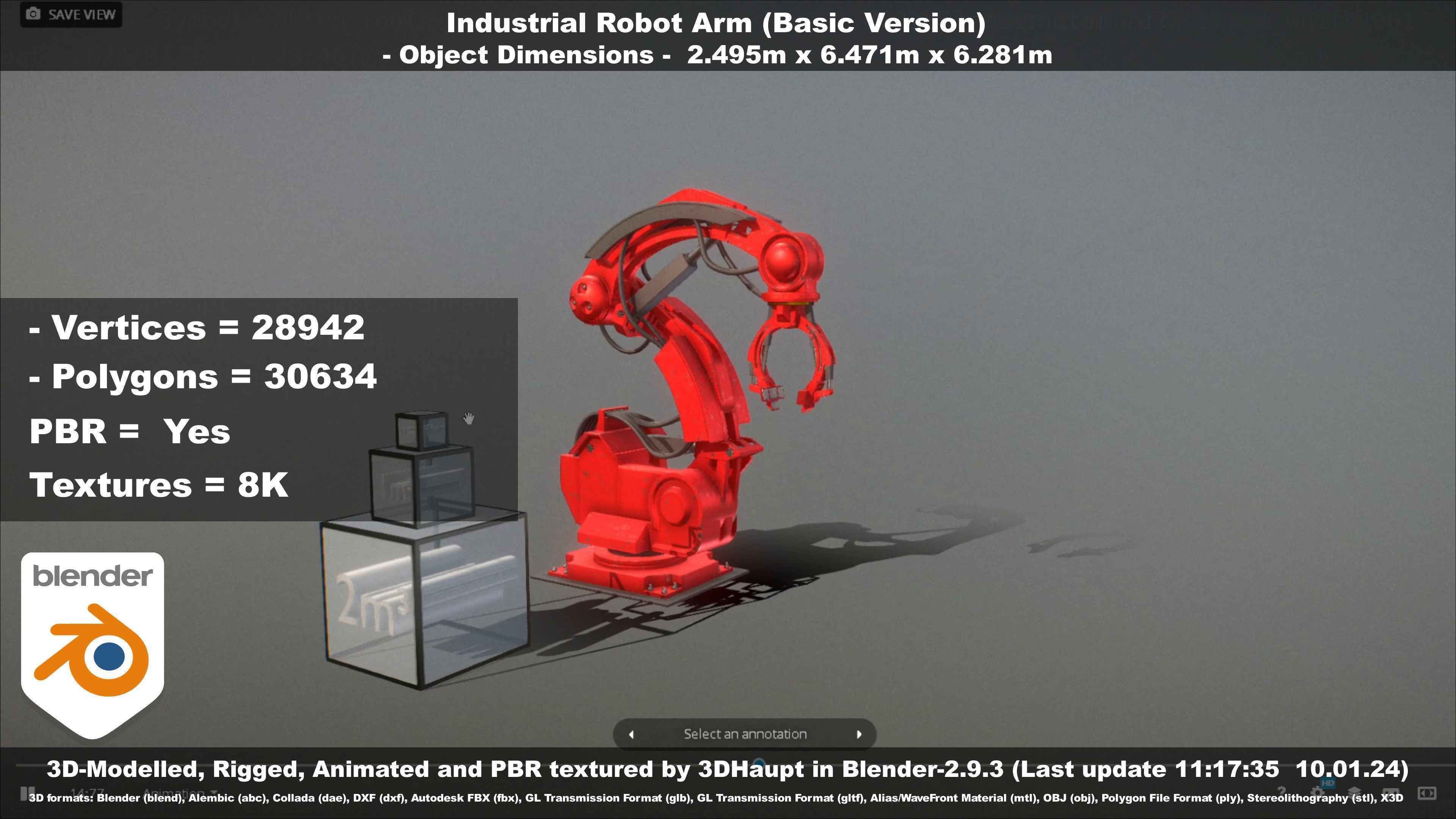 Industrial Robot Arm Basic Version Low-poly 3D model_65