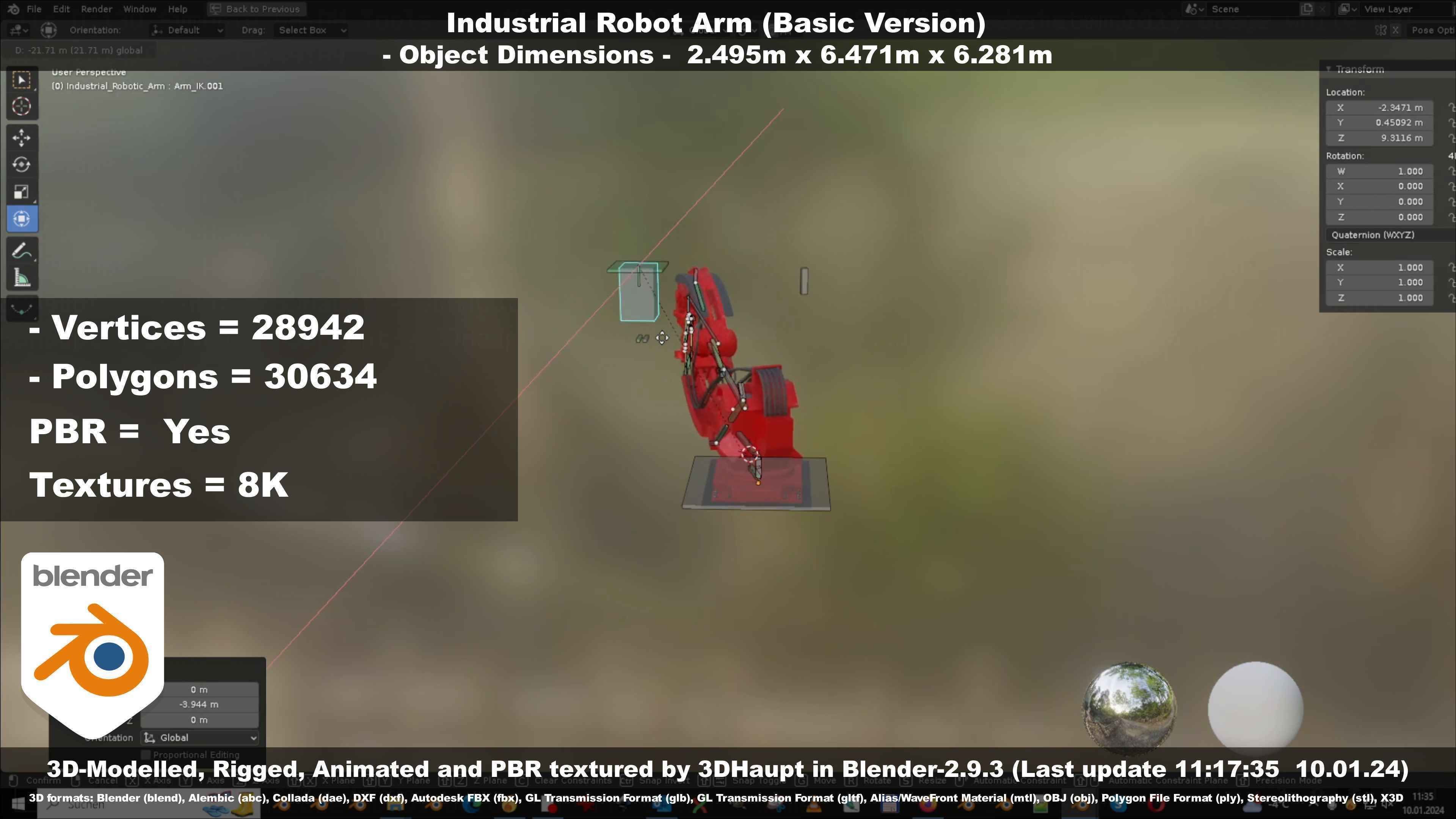 Industrial Robot Arm Basic Version Low-poly 3D model_73