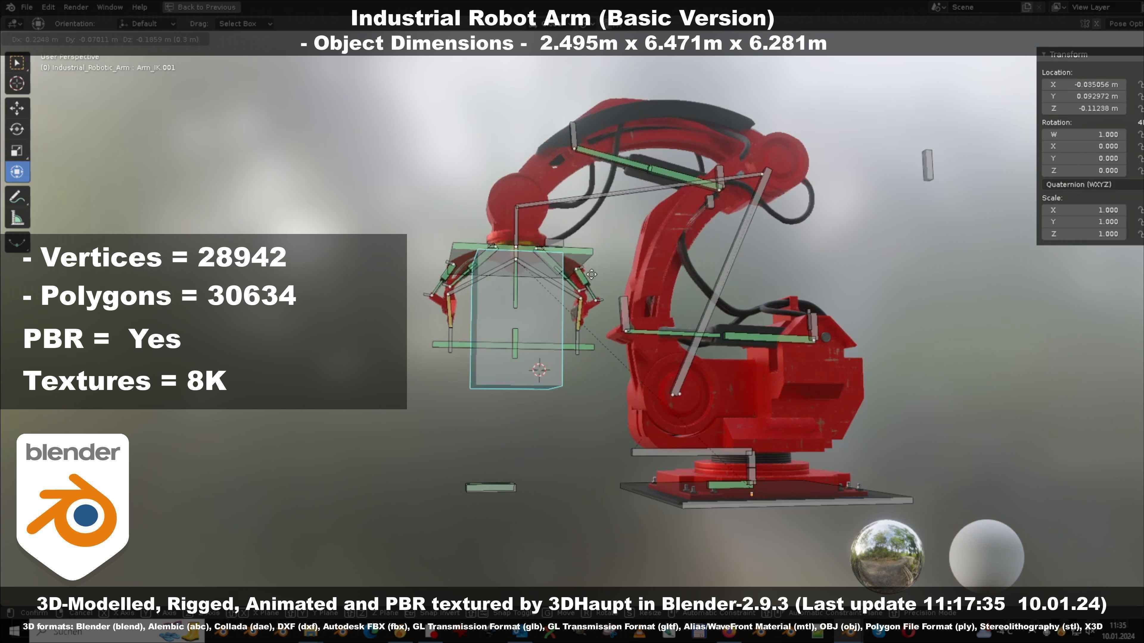 Industrial Robot Arm Basic Version Low-poly 3D model_71