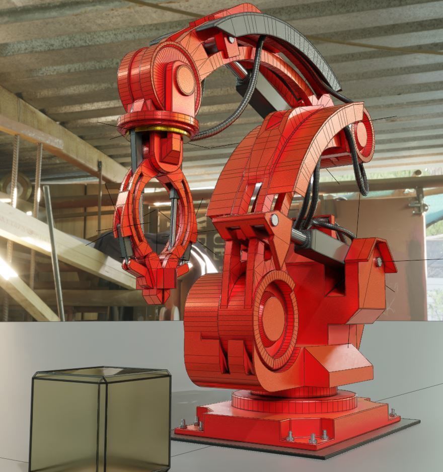 Industrial Robot Arm Basic Version Low-poly 3D model_23