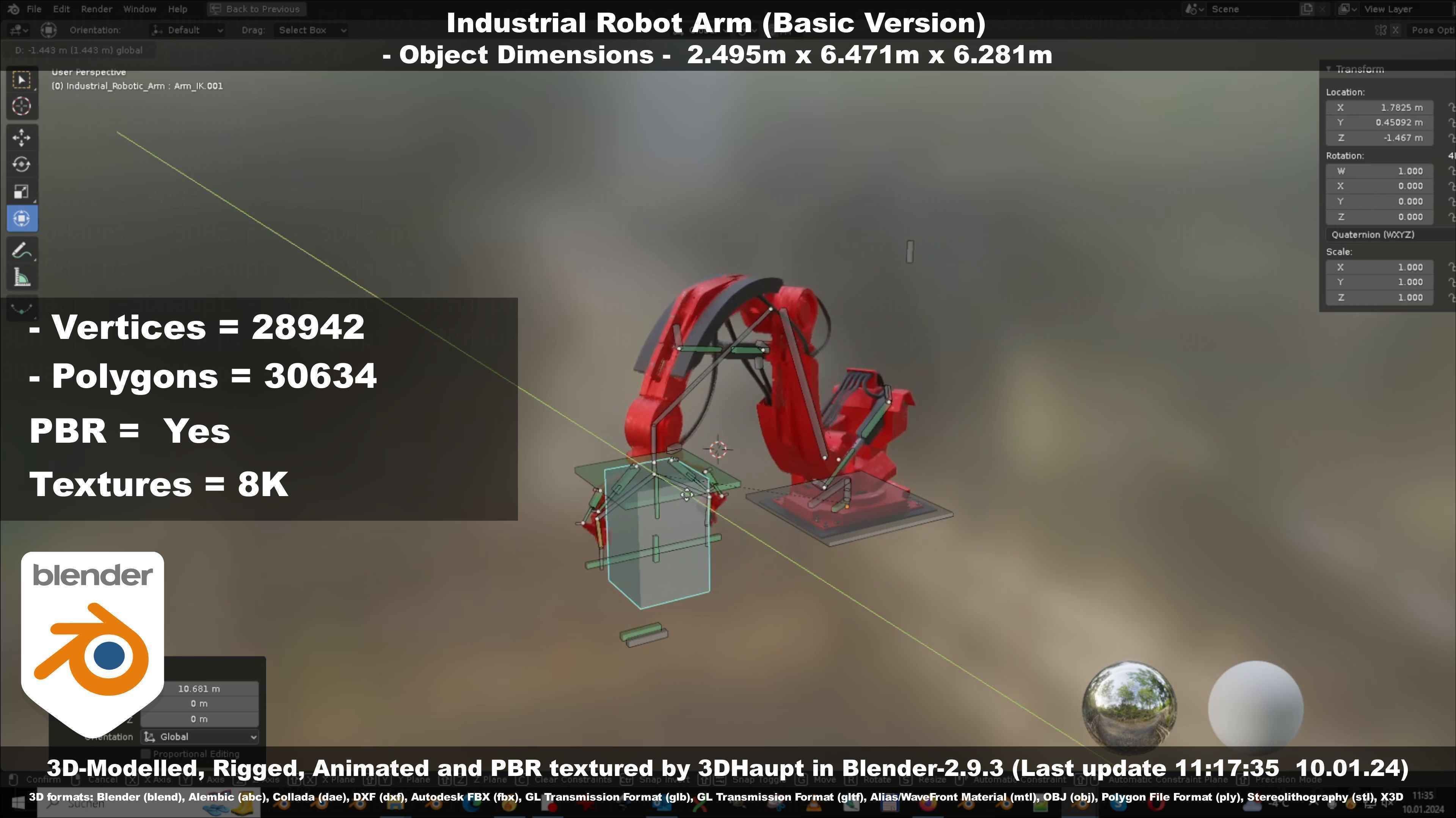 Industrial Robot Arm Basic Version Low-poly 3D model_75