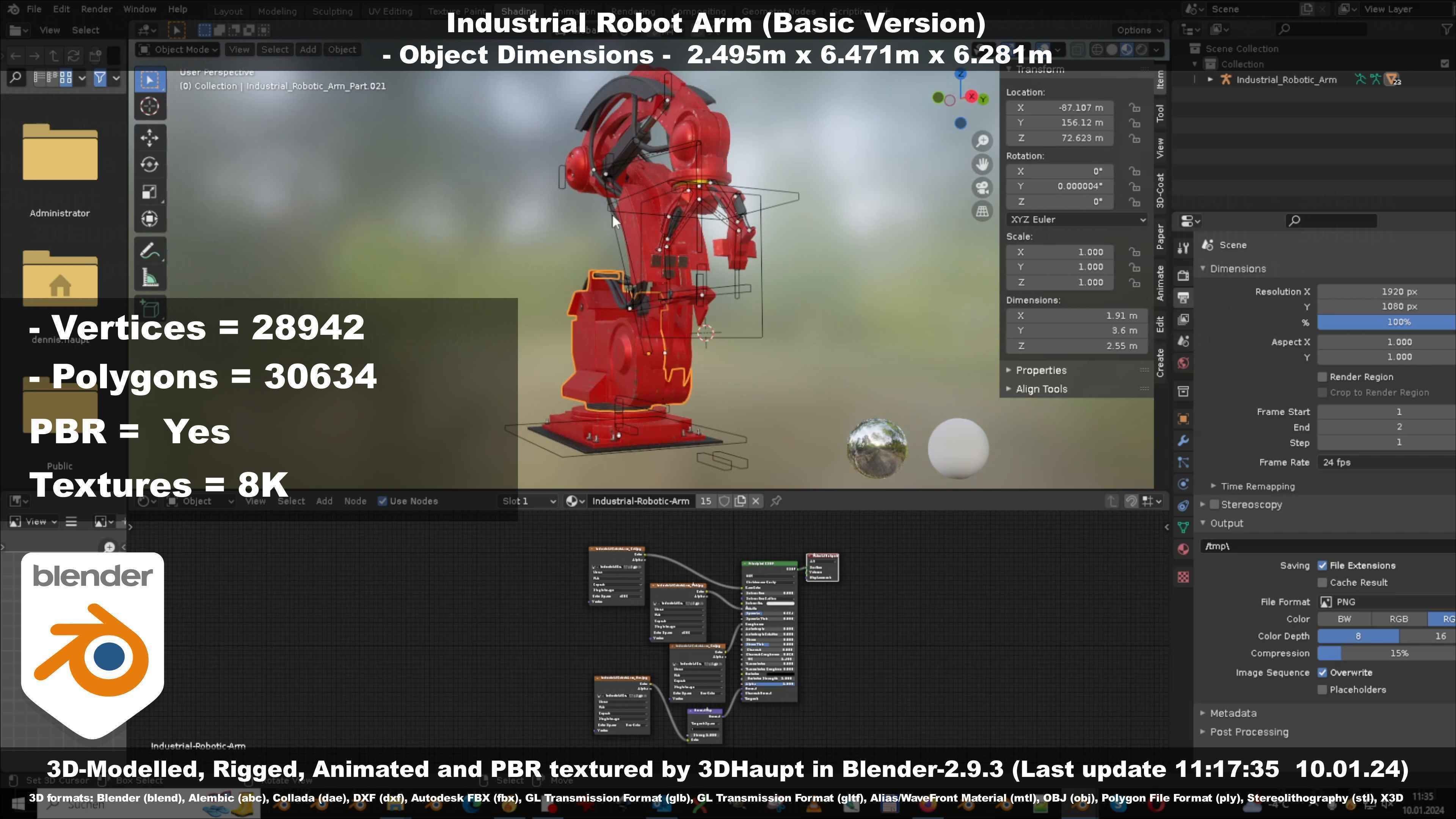 Industrial Robot Arm Basic Version Low-poly 3D model_30
