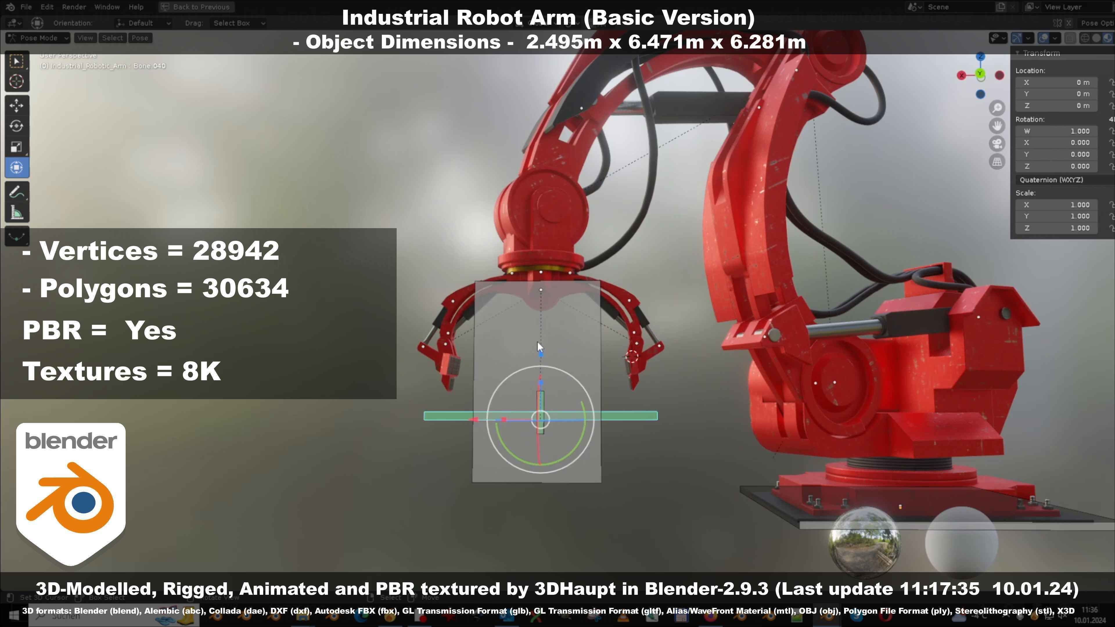 Industrial Robot Arm Basic Version Low-poly 3D model_84