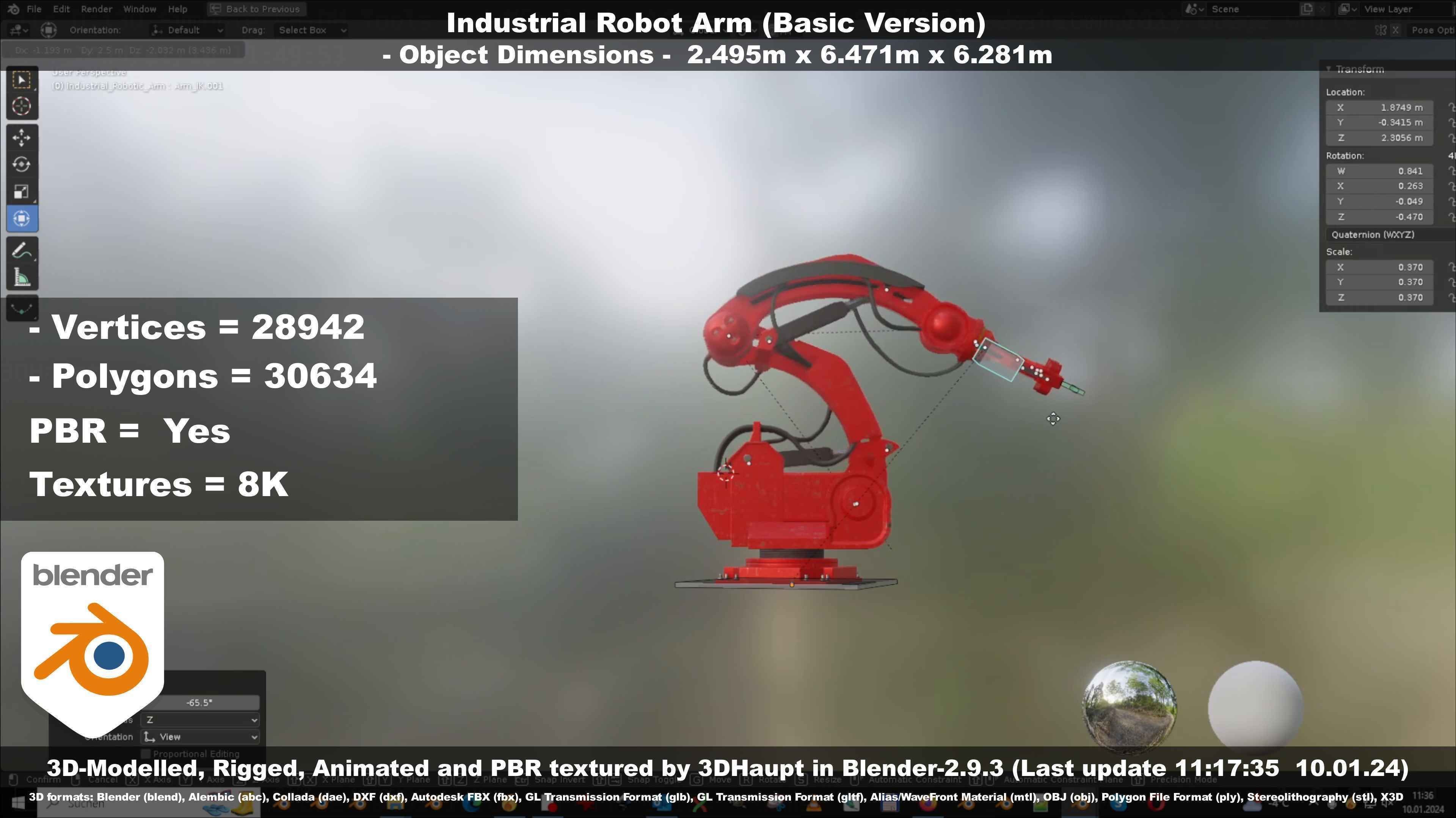 Industrial Robot Arm Basic Version Low-poly 3D model_99