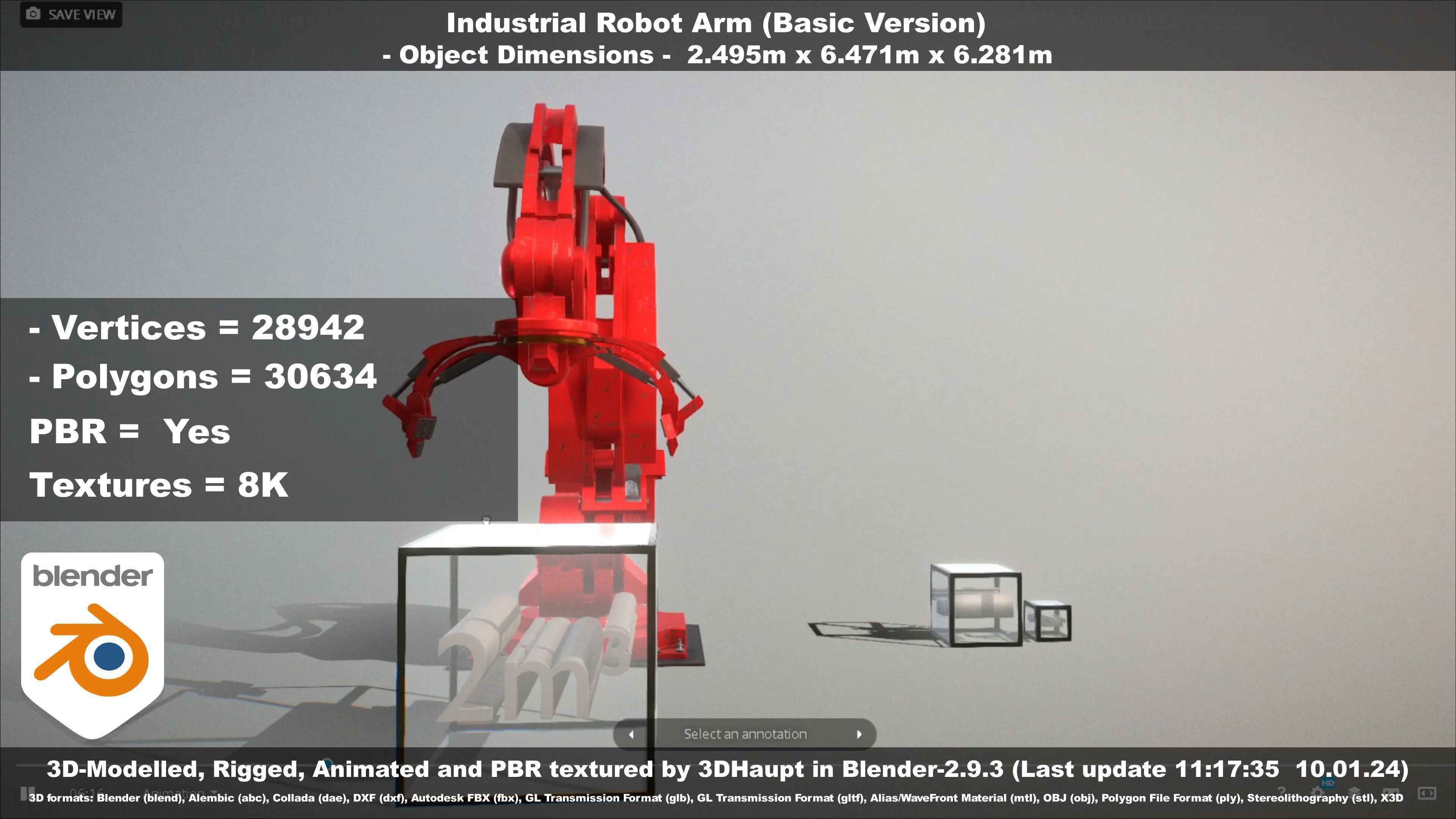 Industrial Robot Arm Basic Version Low-poly 3D model_62