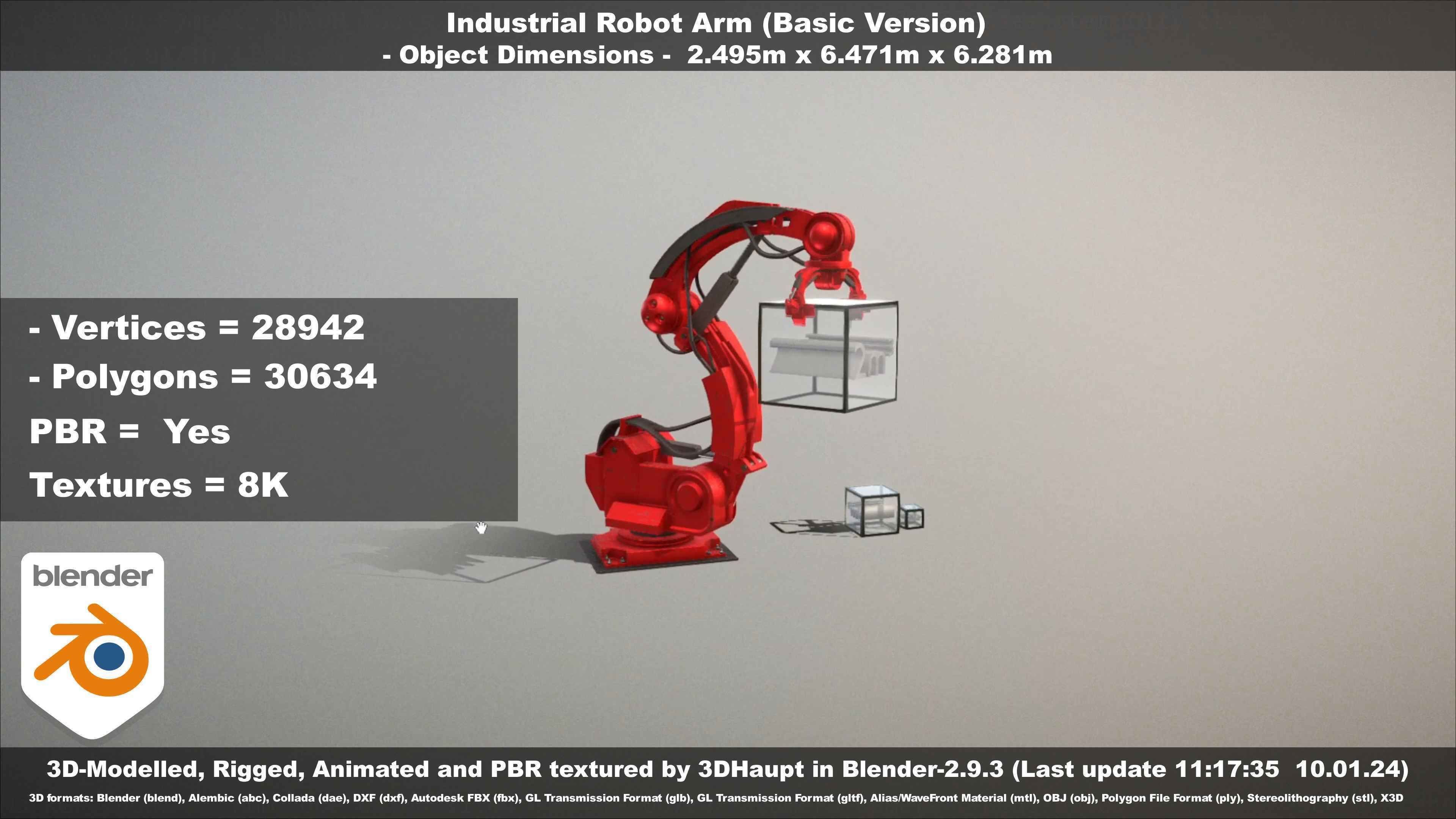 Industrial Robot Arm Basic Version Low-poly 3D model_61
