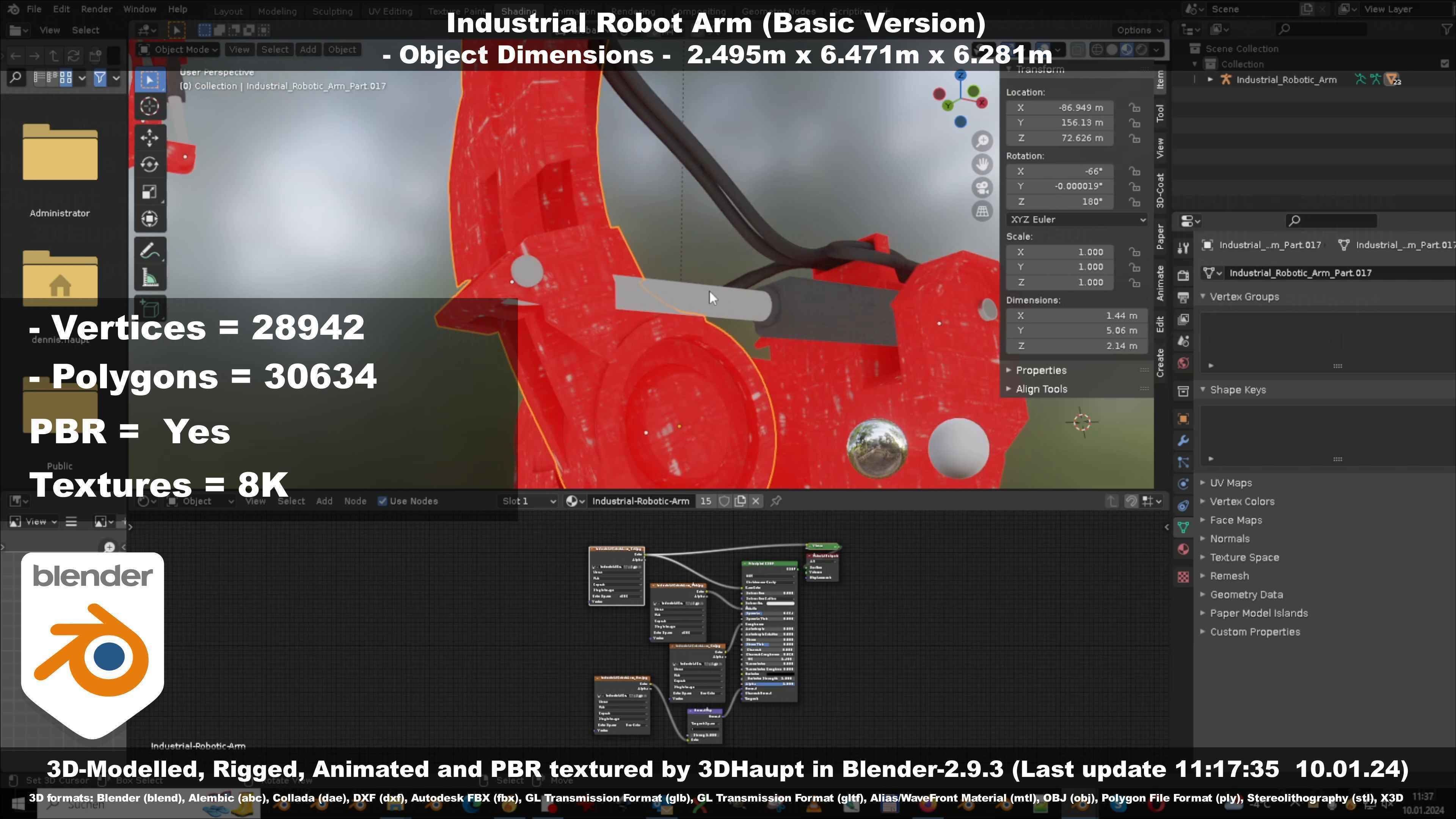 Industrial Robot Arm Basic Version Low-poly 3D model_111